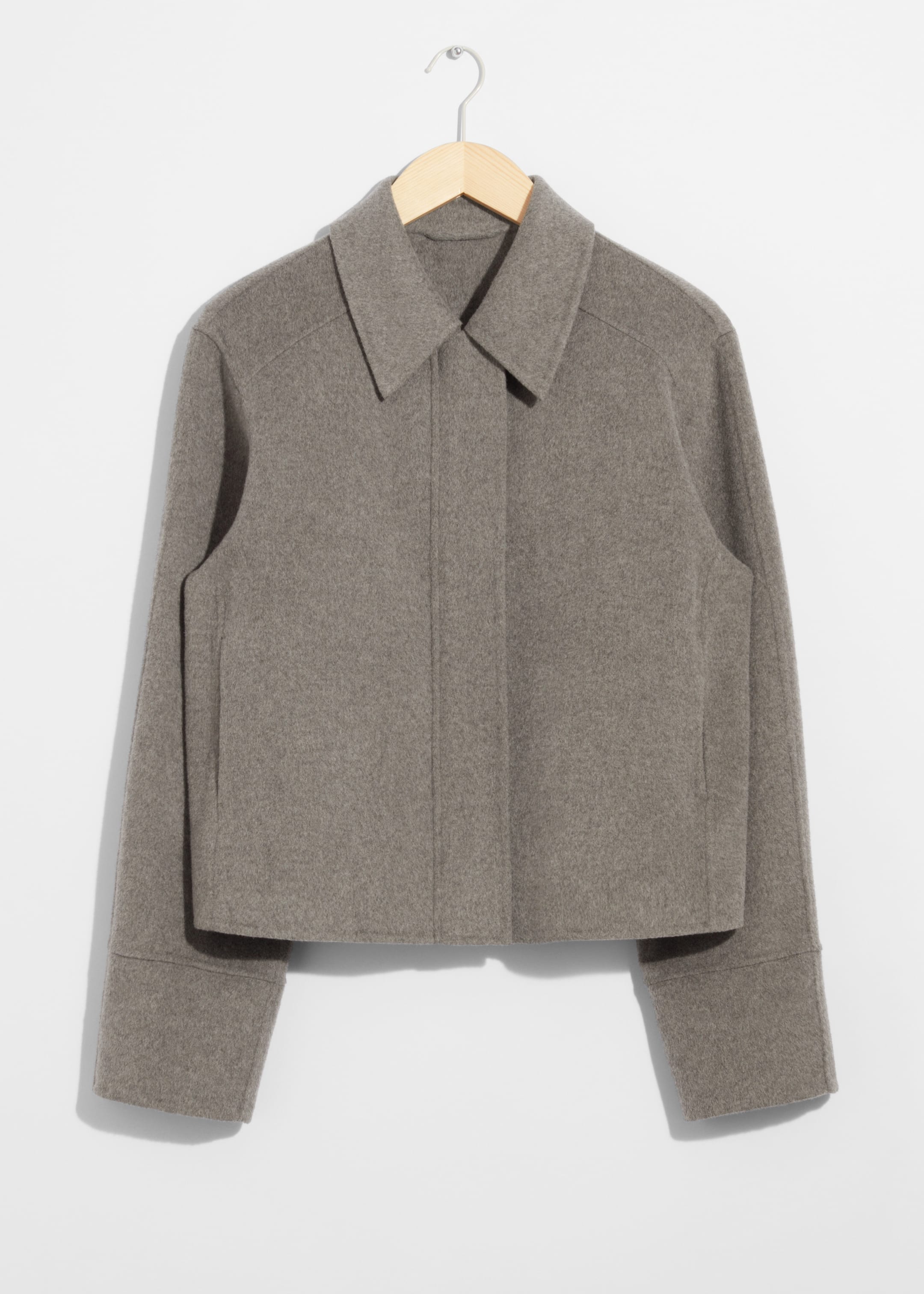 View larger image: Collared Wool Jacket - Grey - Ladies | H&M GB 1