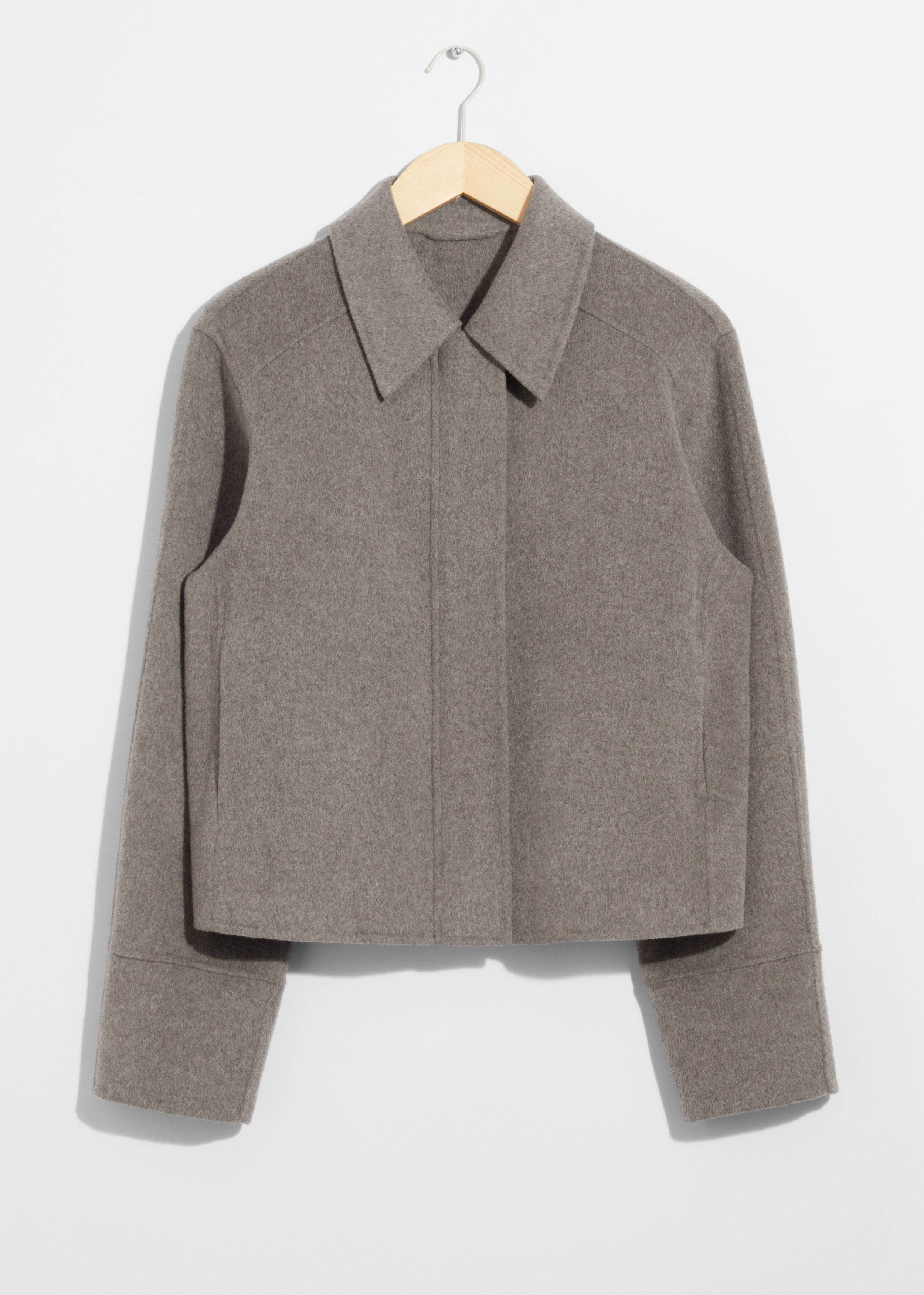 Collared Wool Jacket - Grey - Jackets - & Other Stories NL