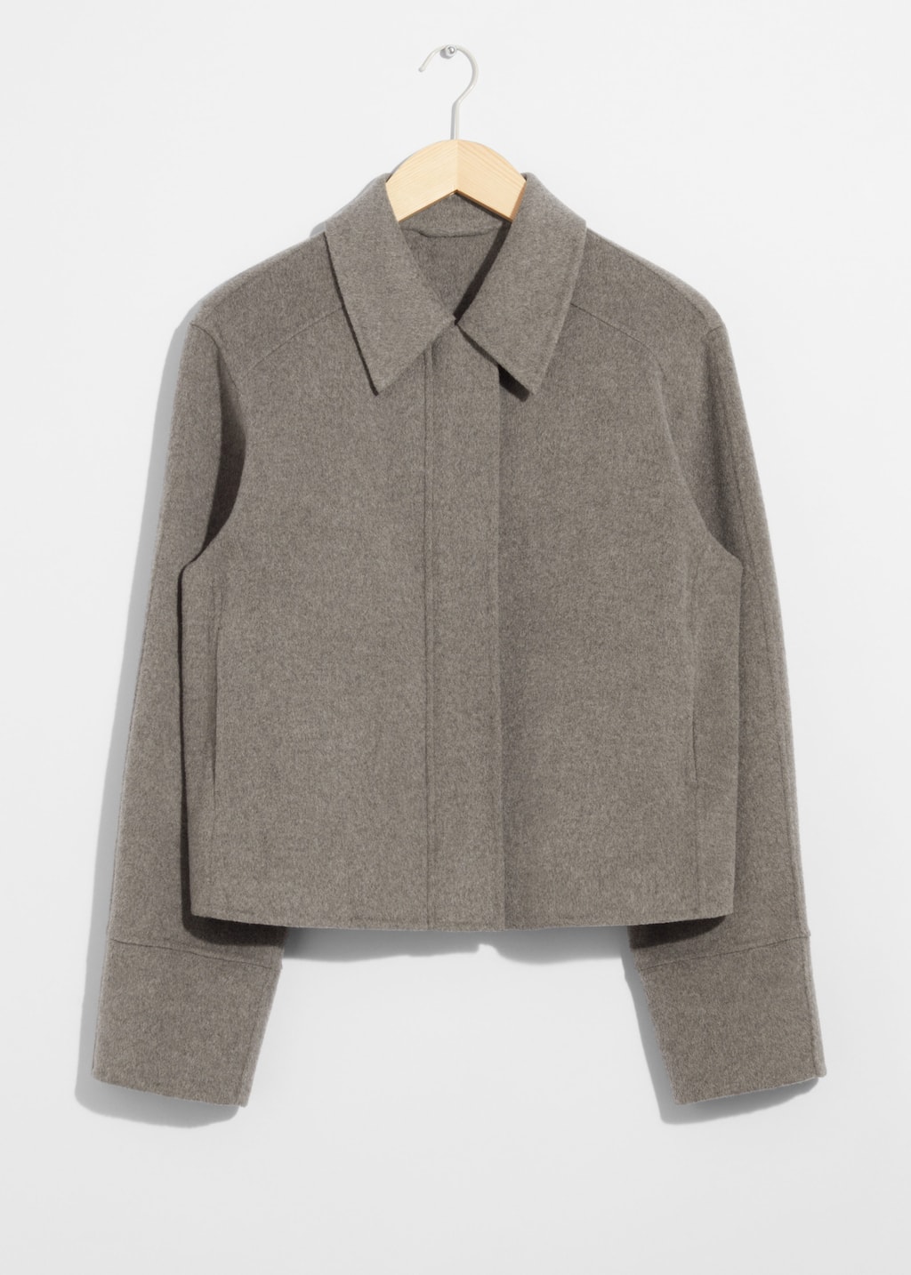 Collared Wool Jacket - Black - Still Life