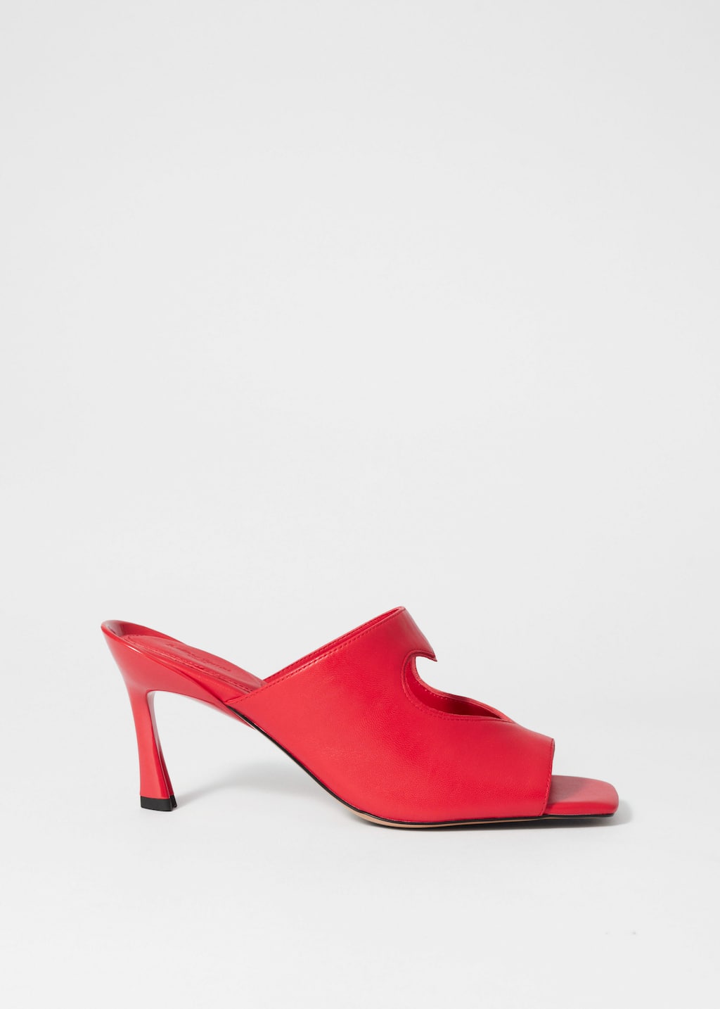 Cut-Out Leather Mules - Red - Still Life