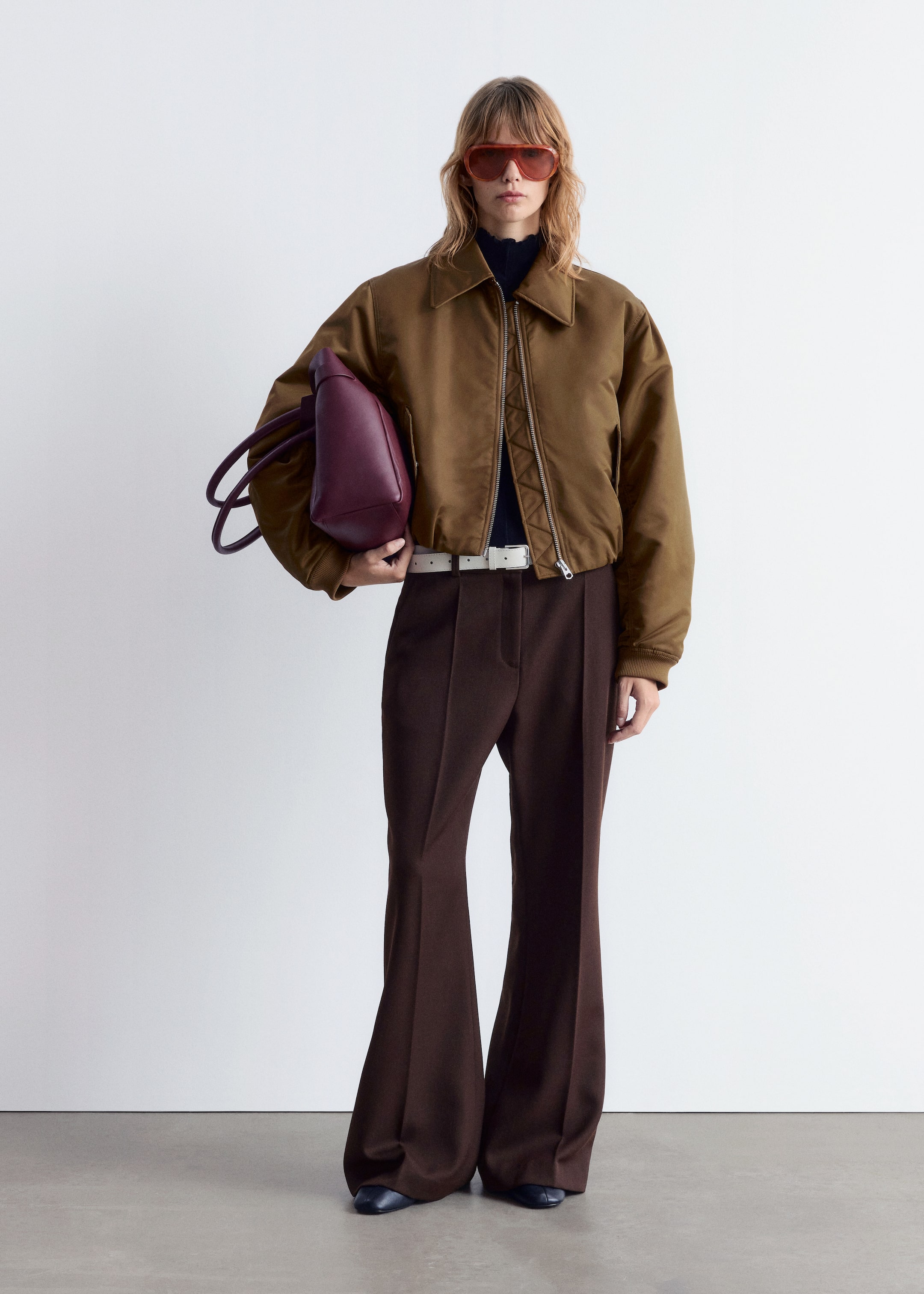 Agrandir l'image: Veste style bomber courte - Brun kaki - FEMME | H&M BE 1