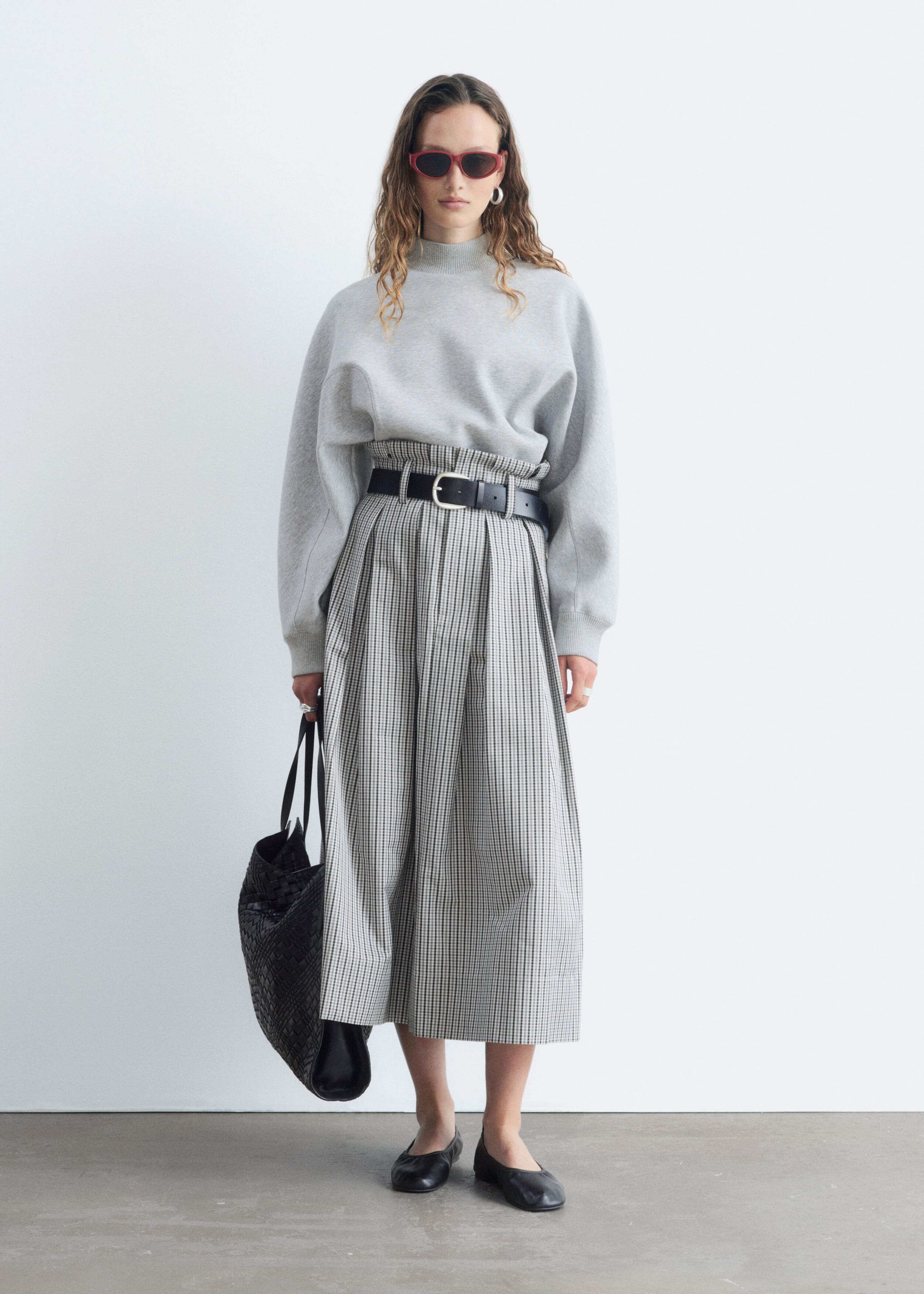 Mock Neck Scuba Sweatshirt - Grey Melange - Still Life