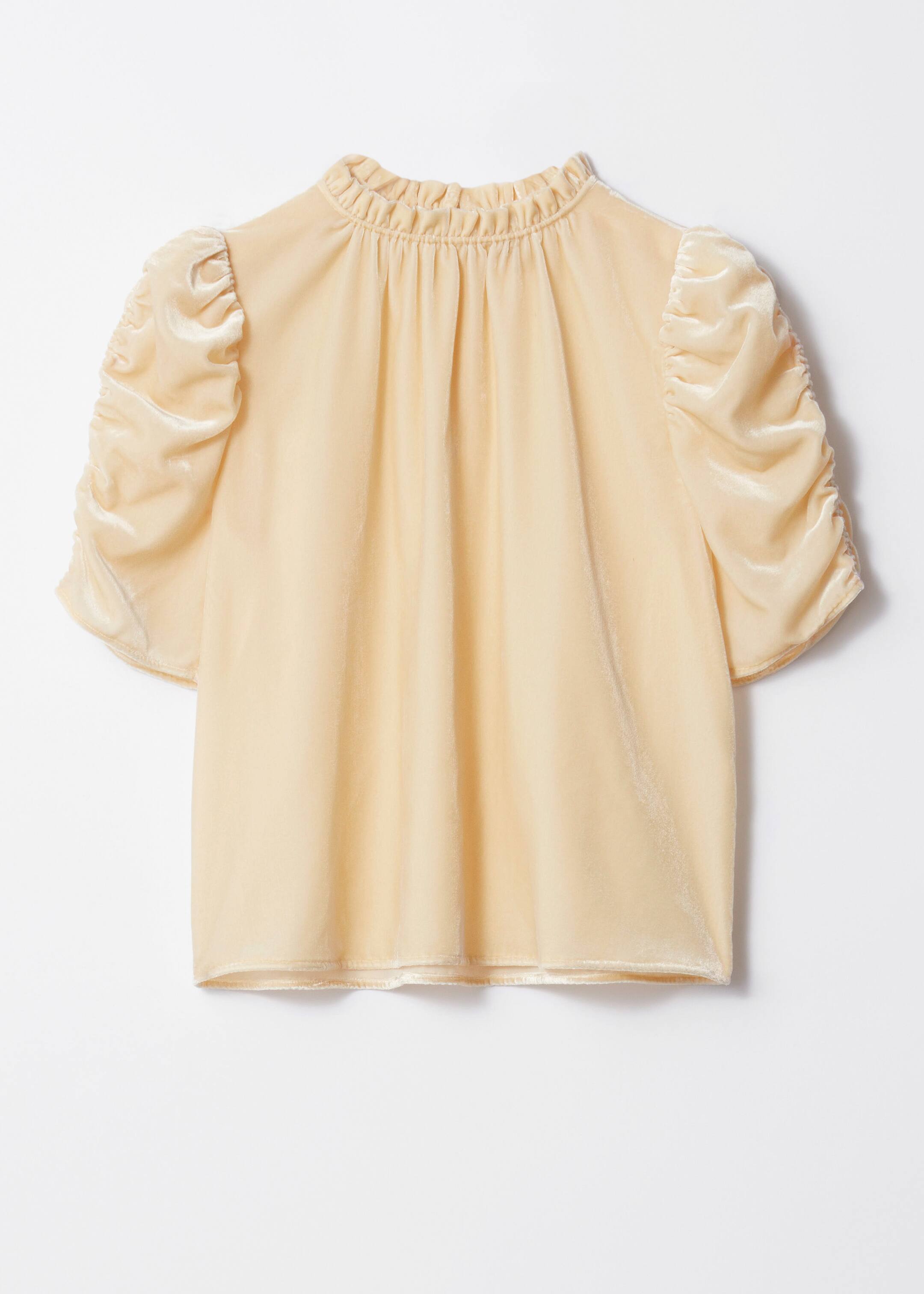 Größeres Bild ansehen: Samtoberteil mit Puffärmeln - Hellgelb - Ladies | H&M DE 1