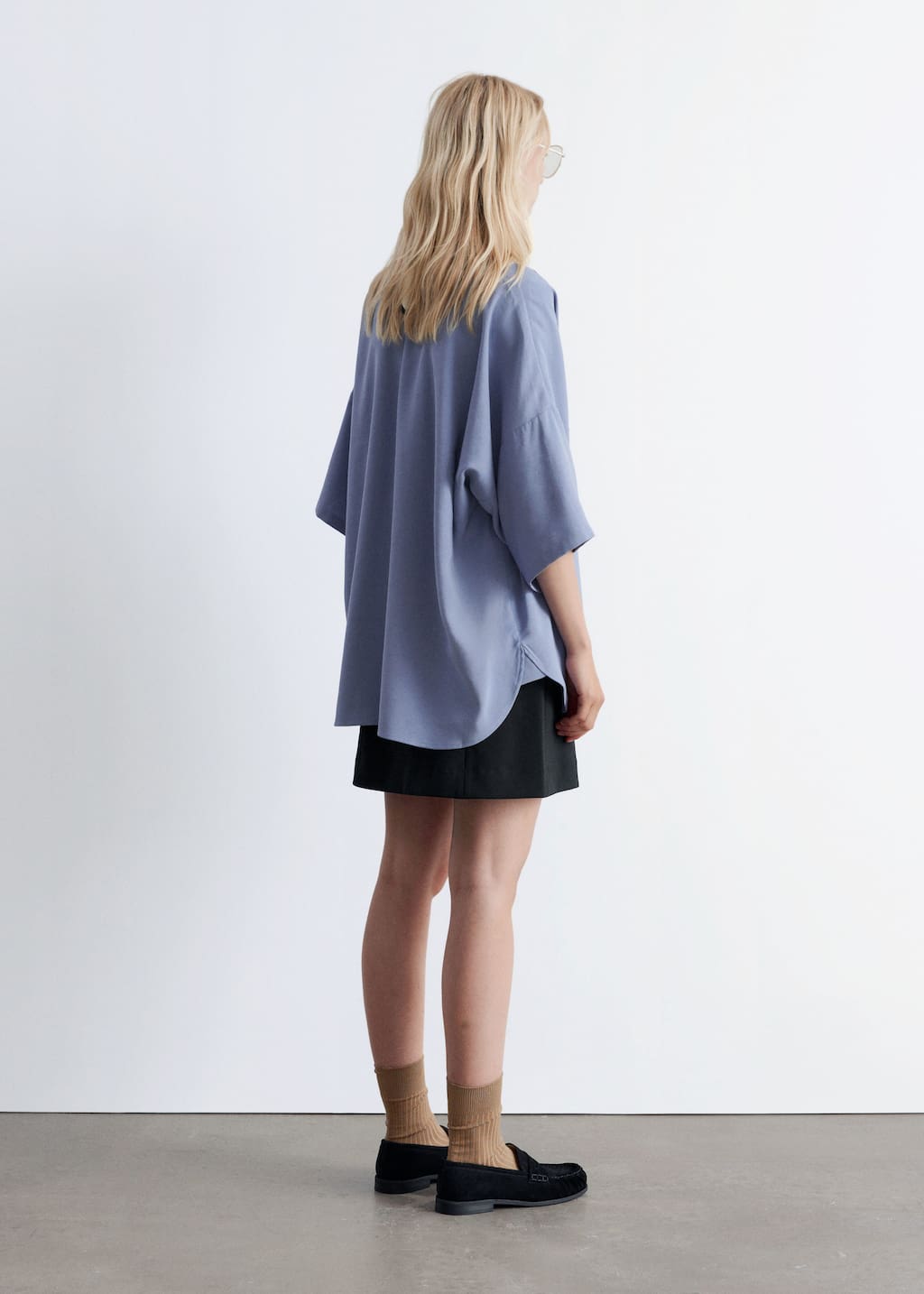 Image of Oversized Quarter-Sleeve Shirt