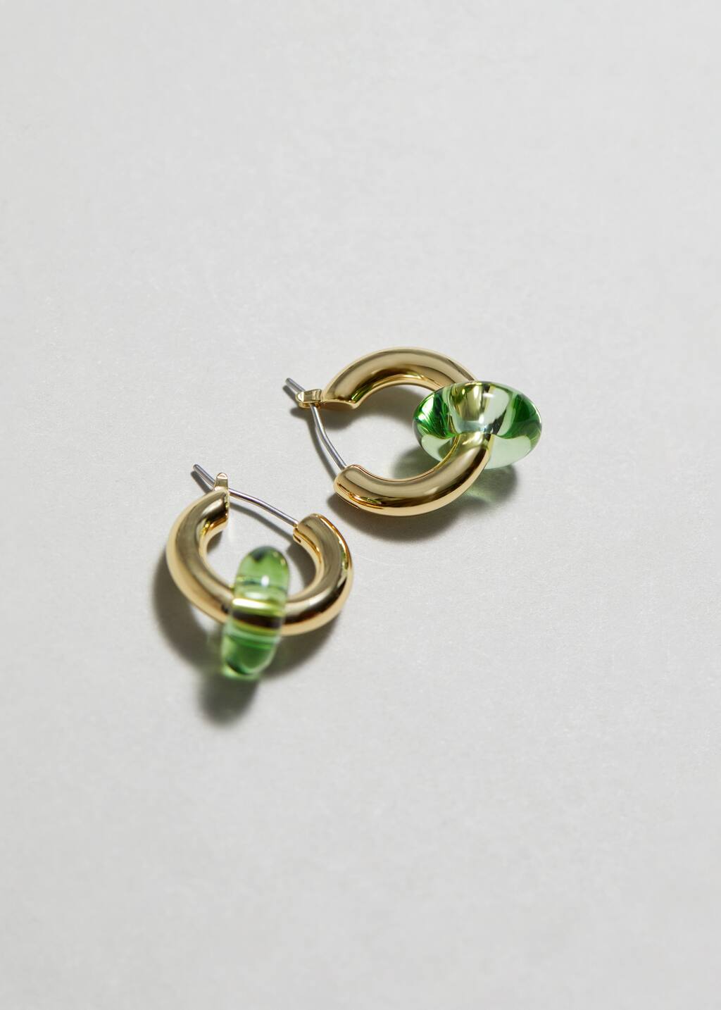 Vibrant Stone Hoop Earrings - Green - Still Life