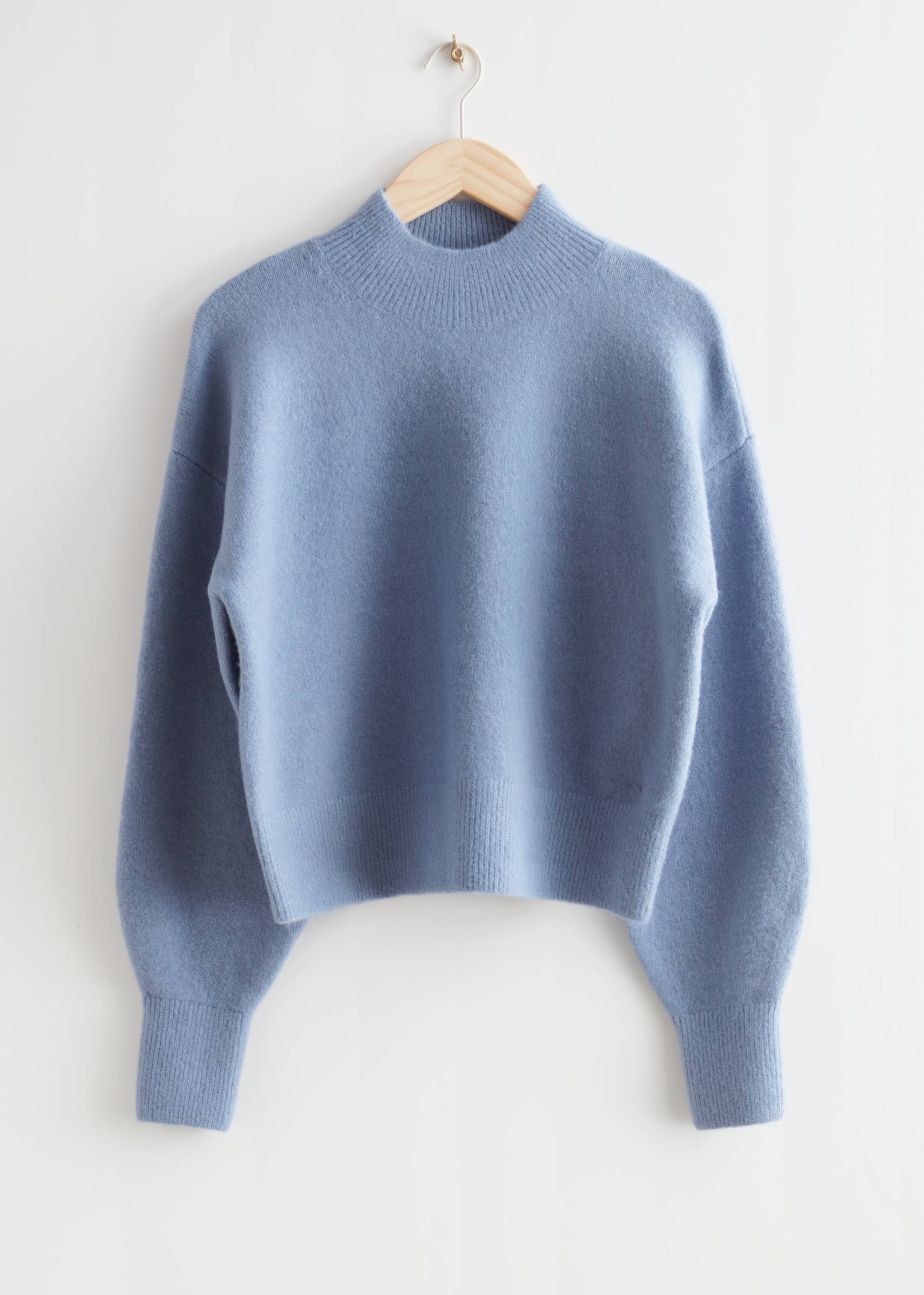 View larger image: Mock-Neck Sweater - Blue - Ladies | H&M GB 1