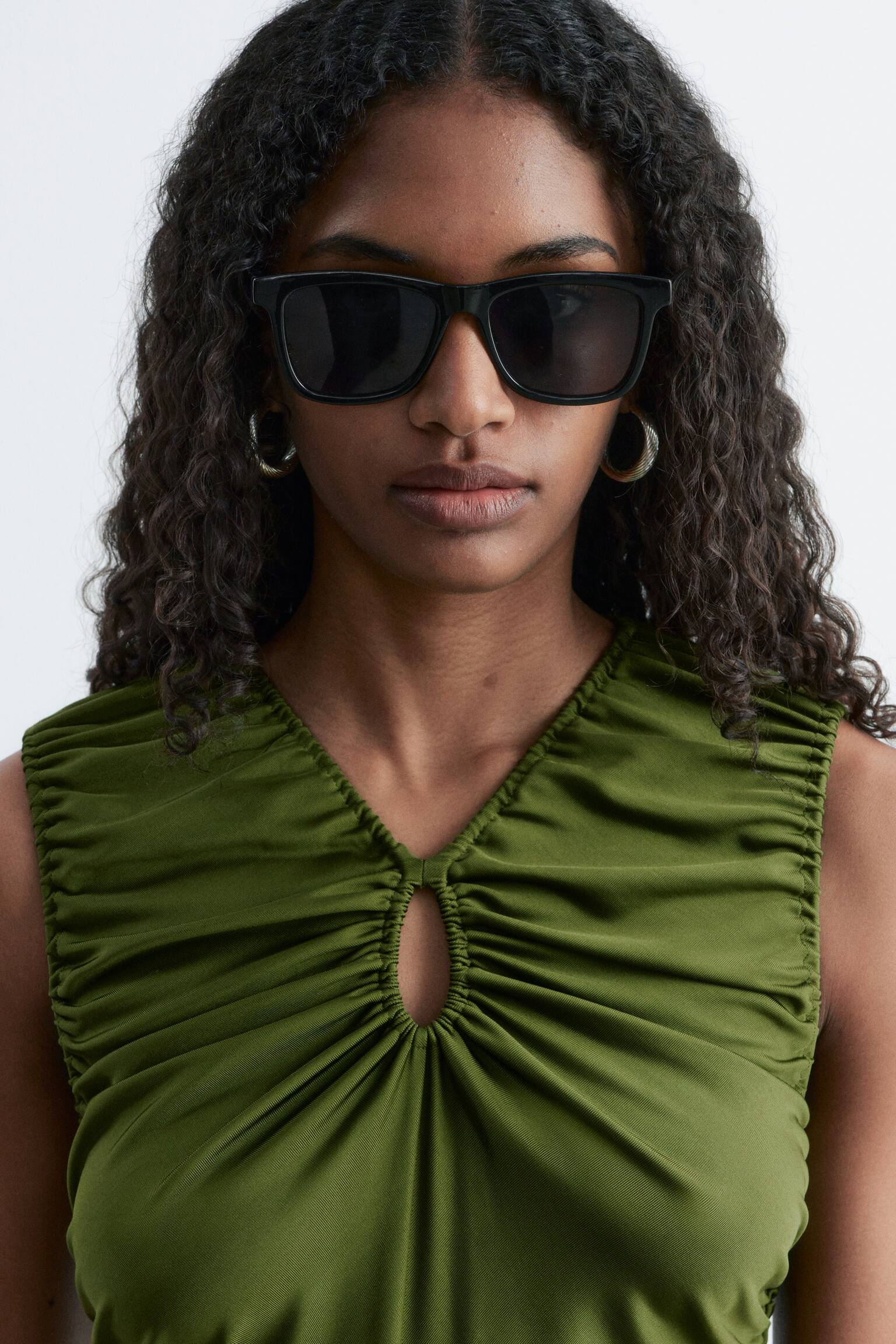 Eckige Sonnenbrille - Schwarz/Dunkelrot/Schildpatt - 1
