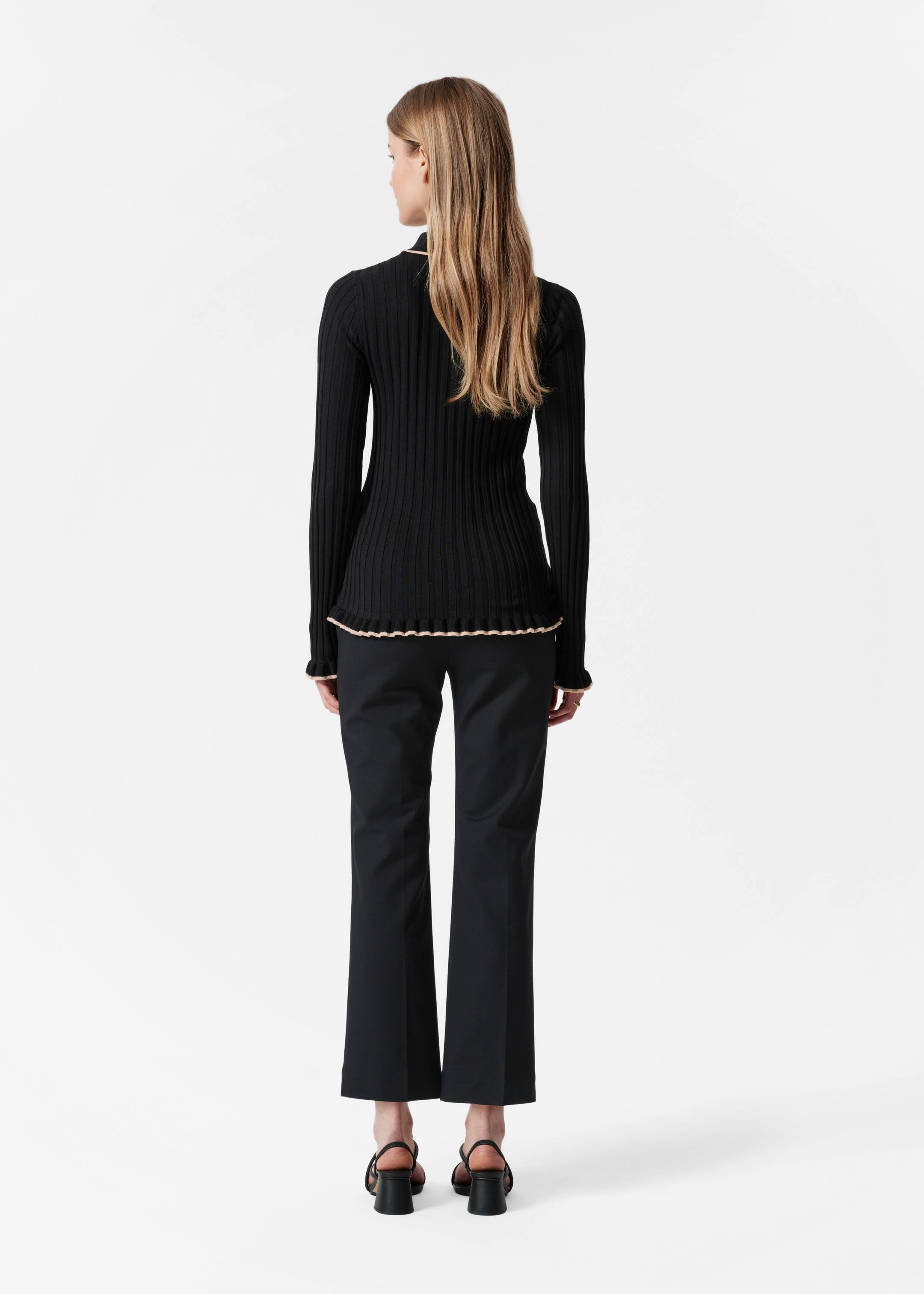View larger image: Rib-Knit Polo Shirt - Black - Ladies | H&M GB 4