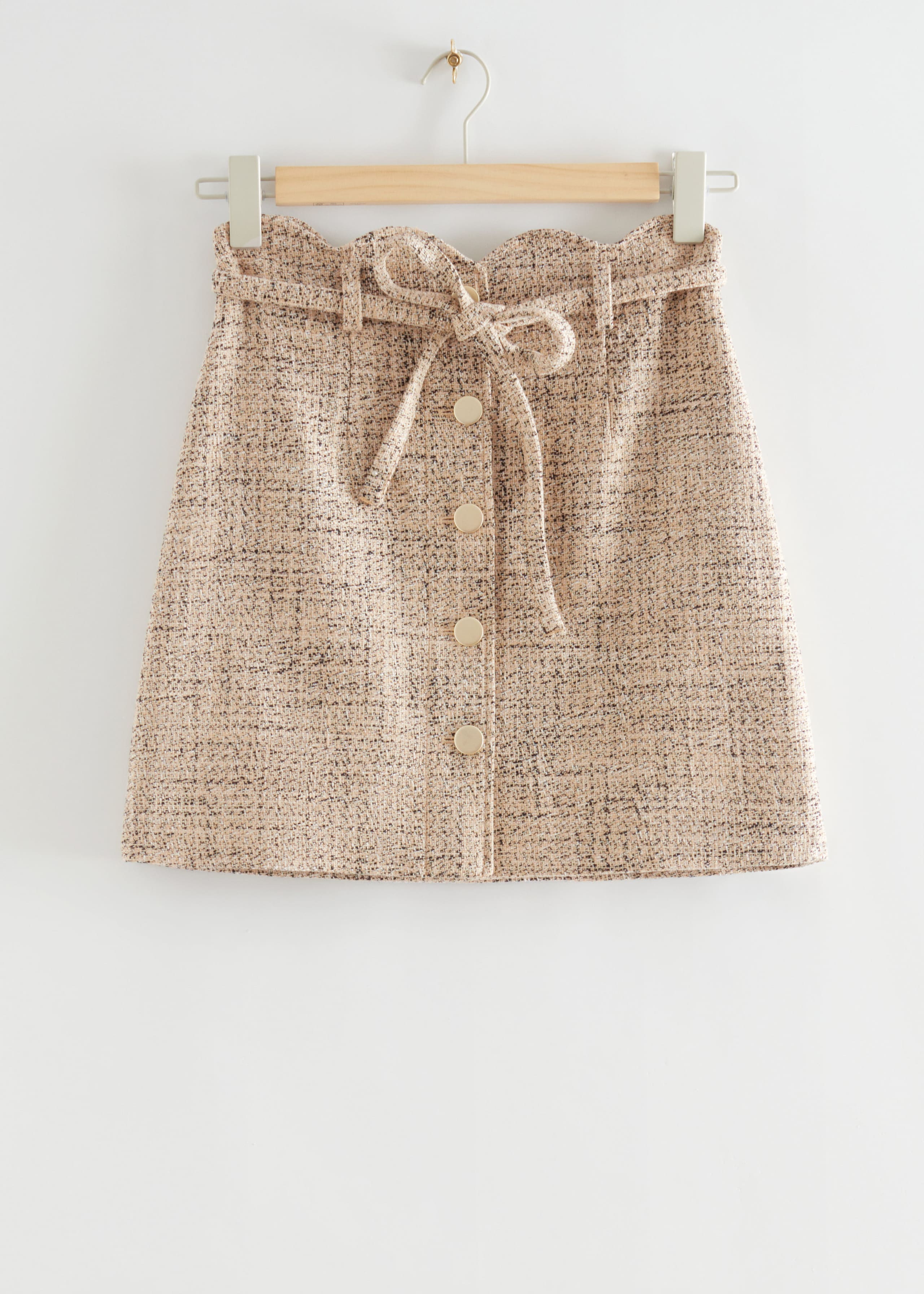 Mini-jupe boutonnée et ondulée - Rose - Still Life