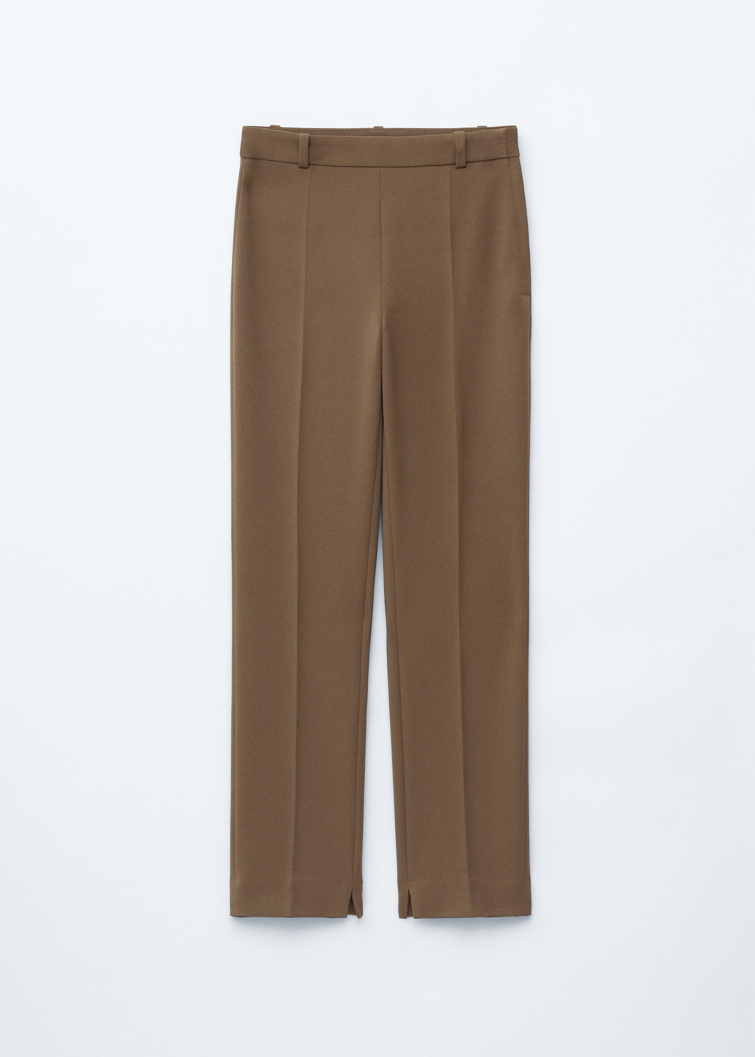 Slim-Leg Press-Crease Trousers - Khaki Brown - 2