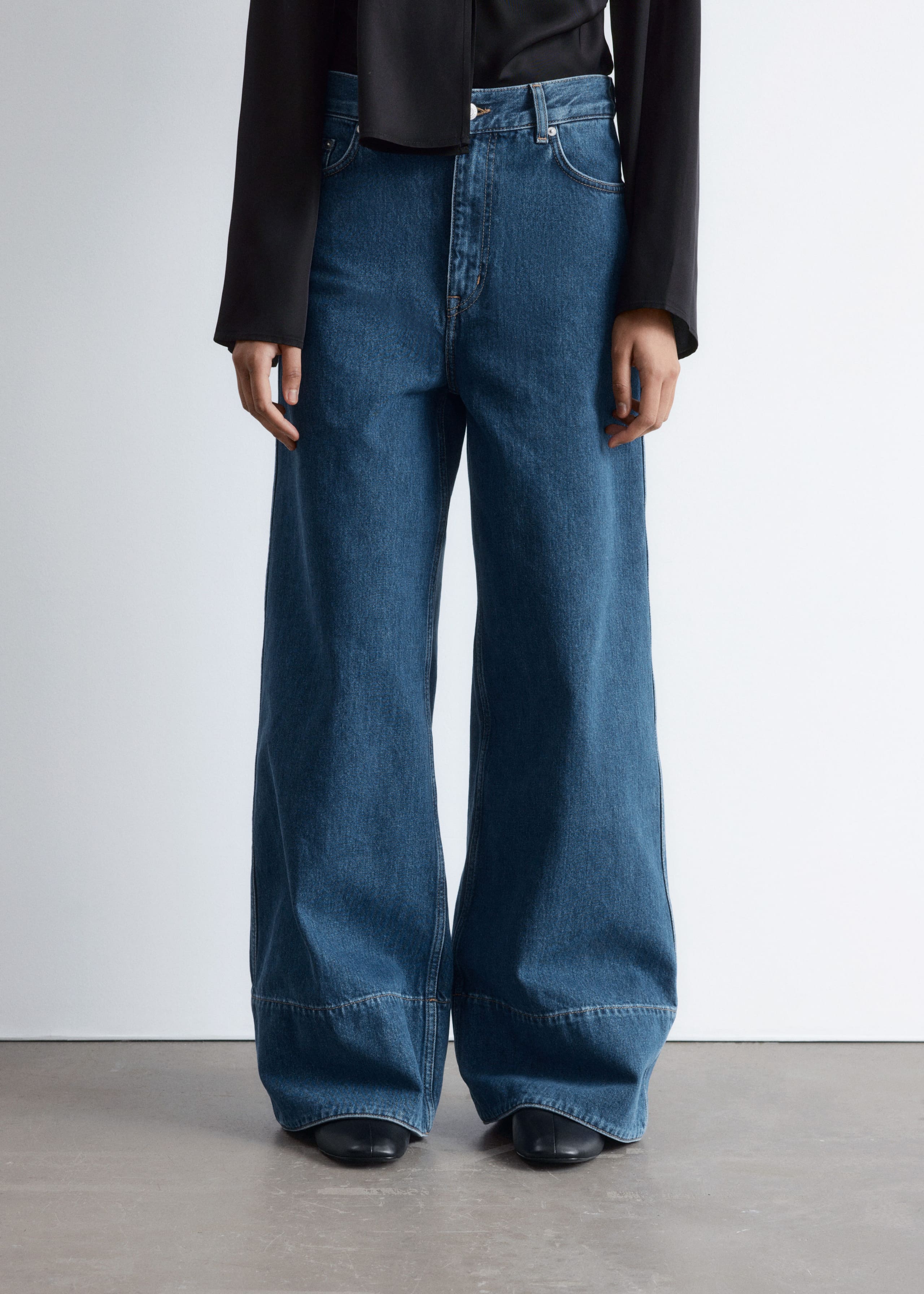 Image of Long Wide-Leg Jeans