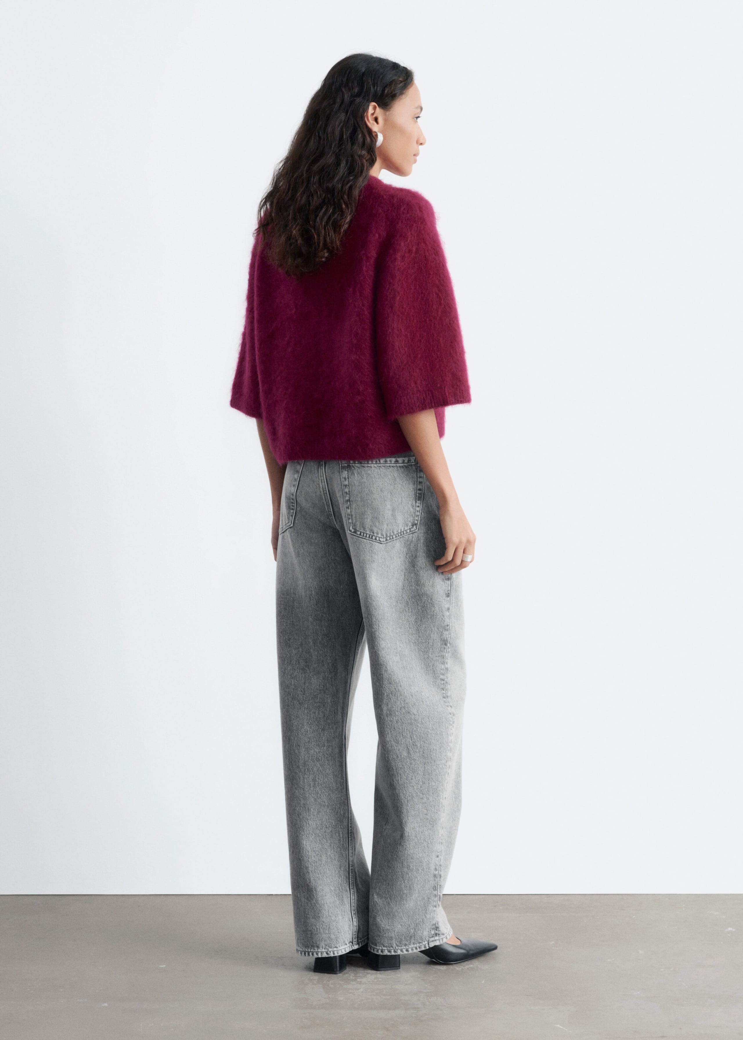 Mohair-Blend Knitted T-shirt - Brown - Lookbook