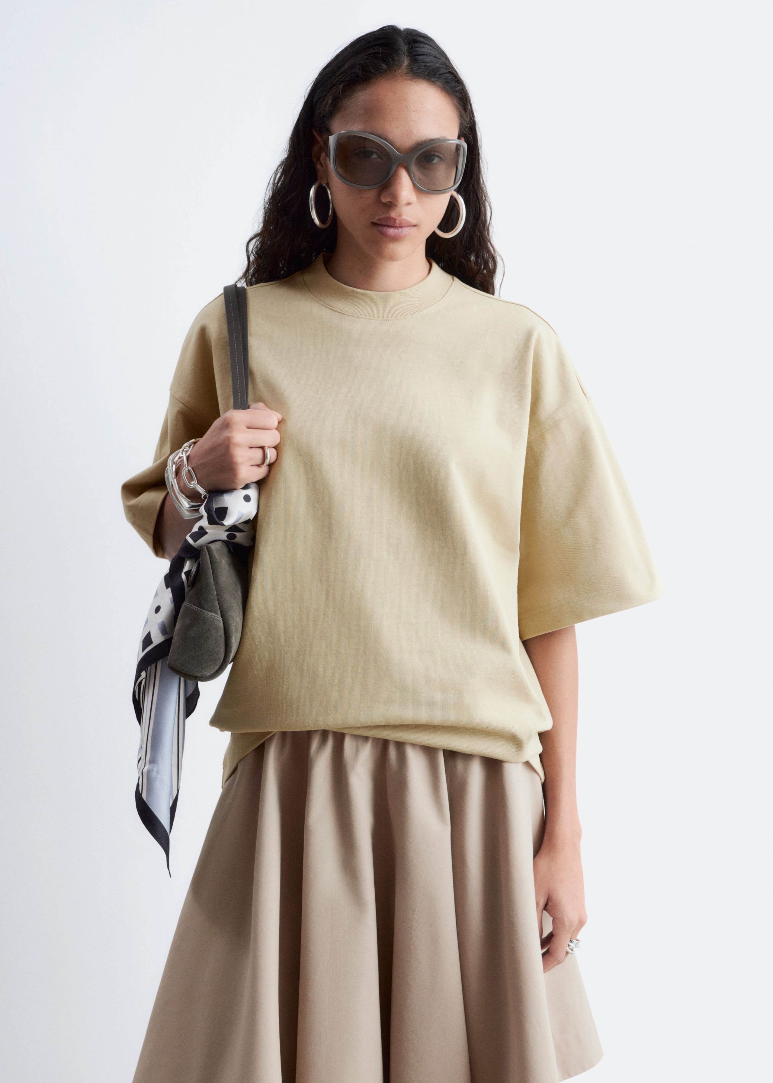 Oversized Cotton T-Shirt - Off-White - Lookbook