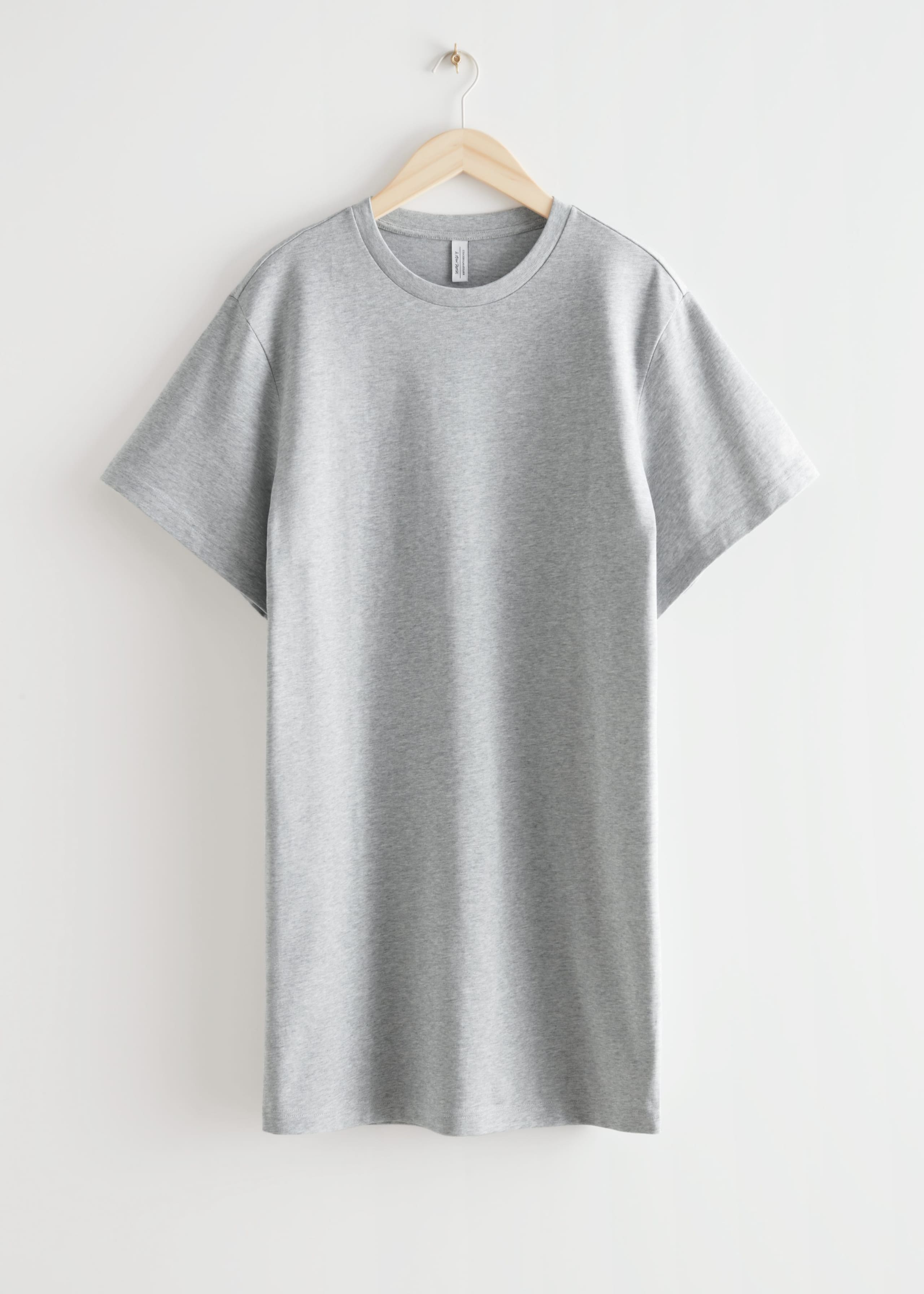 Relaxed TShirt Mini Dress - Grey Melange - Natura morta
