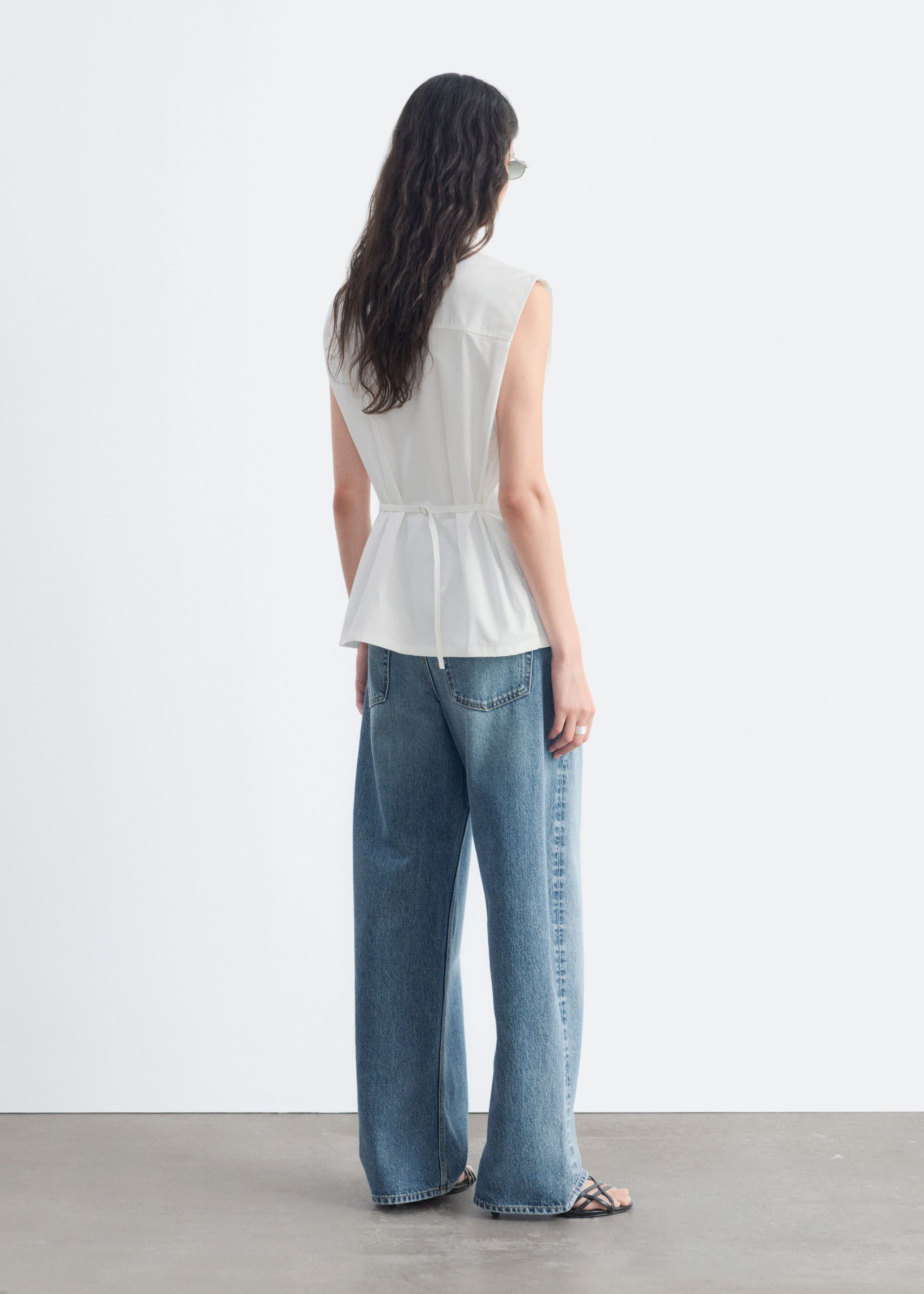 Pima Cotton Sleeveless Shirt - White - Still Life