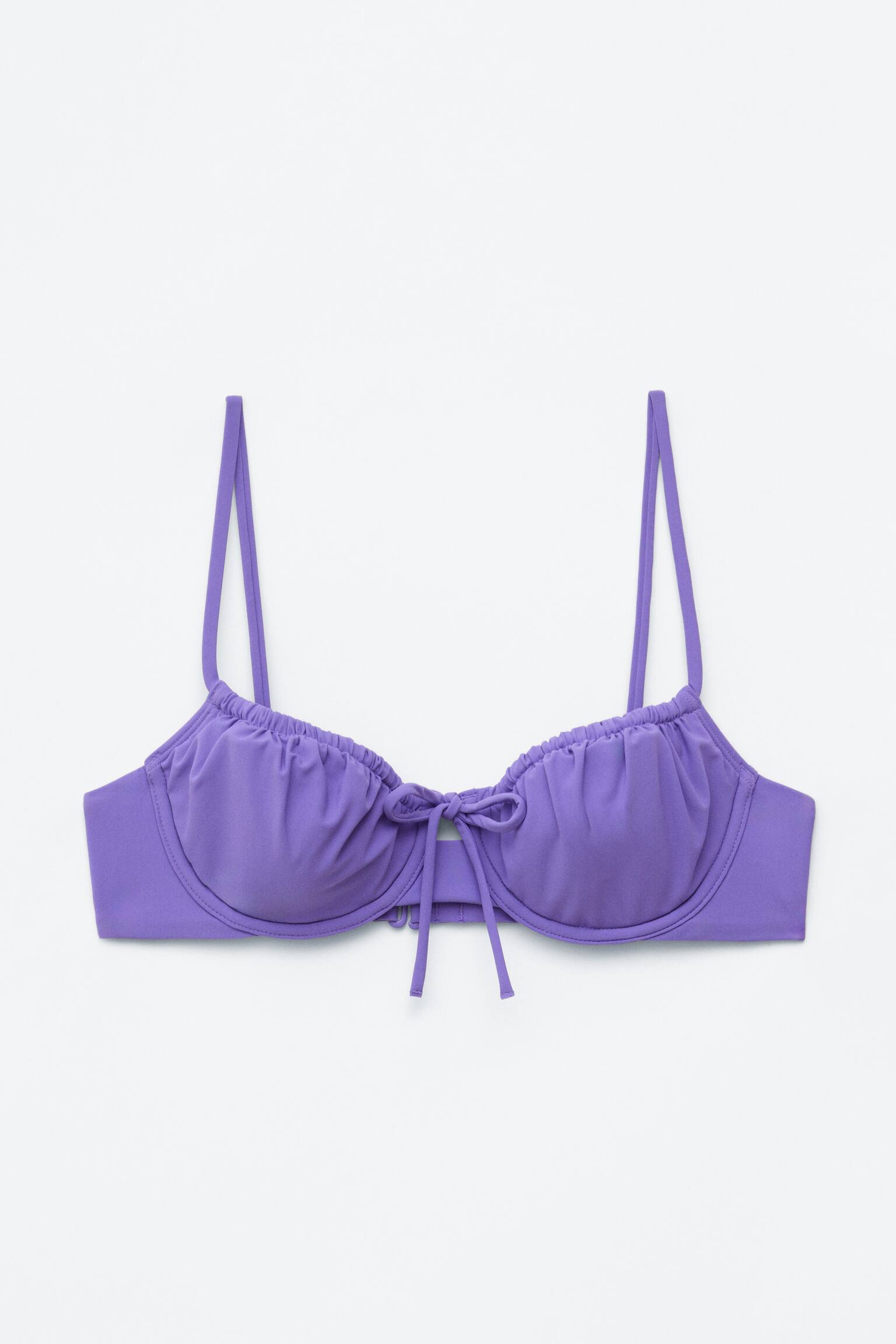Kaarituellinen bikinitoppi rusettikoristeella - Violetti - 2