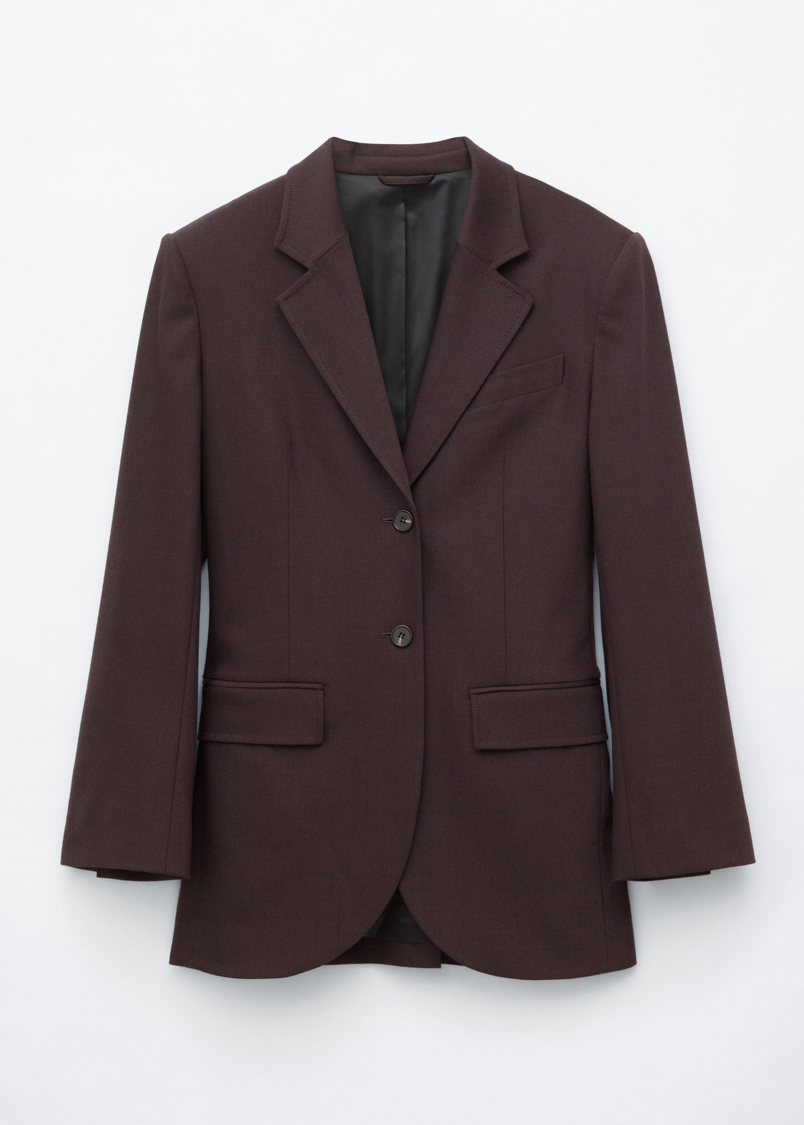 Einreihiger Blazer - Dunkelbraun - Stillleben