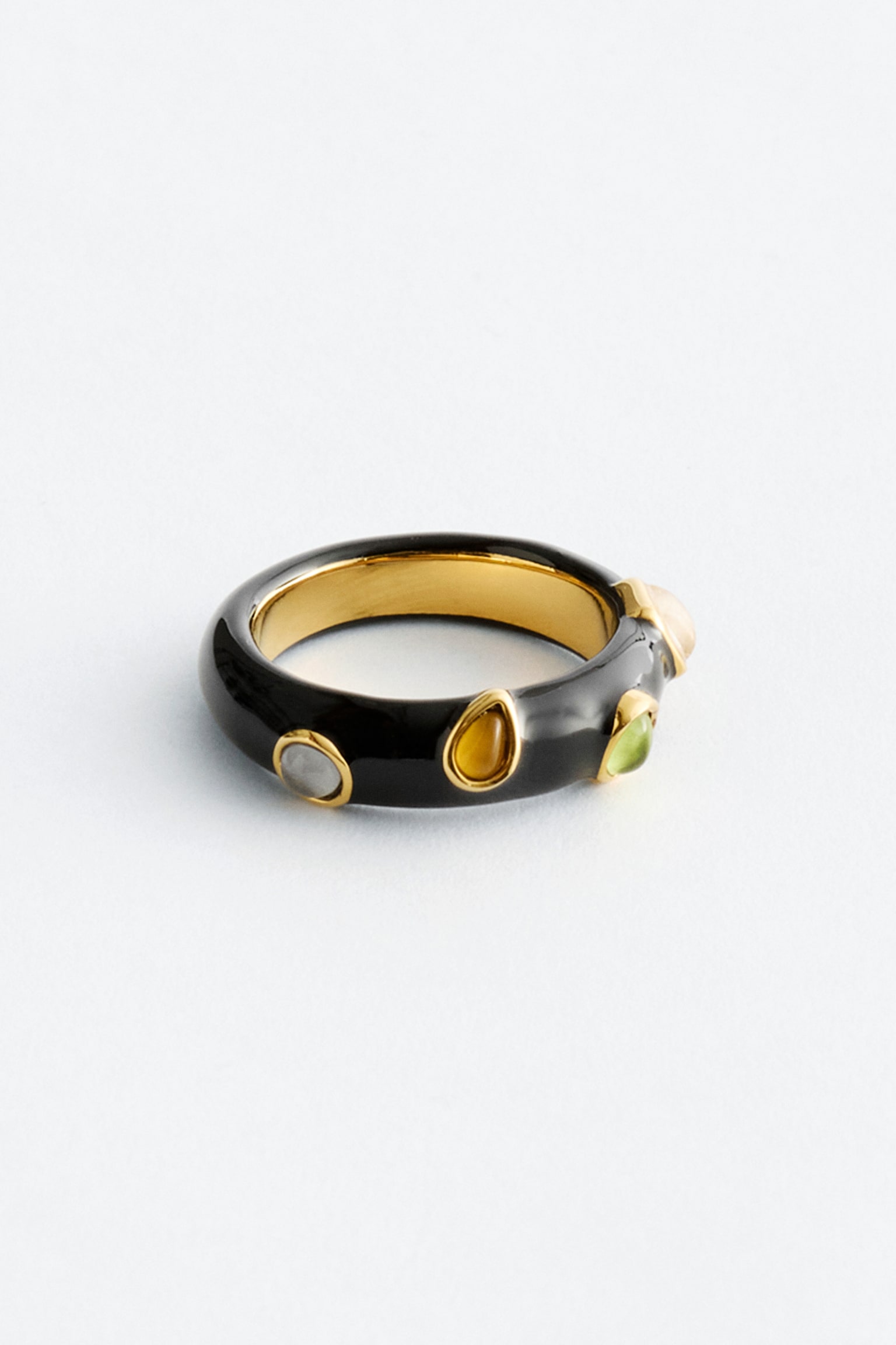 Anello in ottone multicolore - Nero/Multicolore/Oro