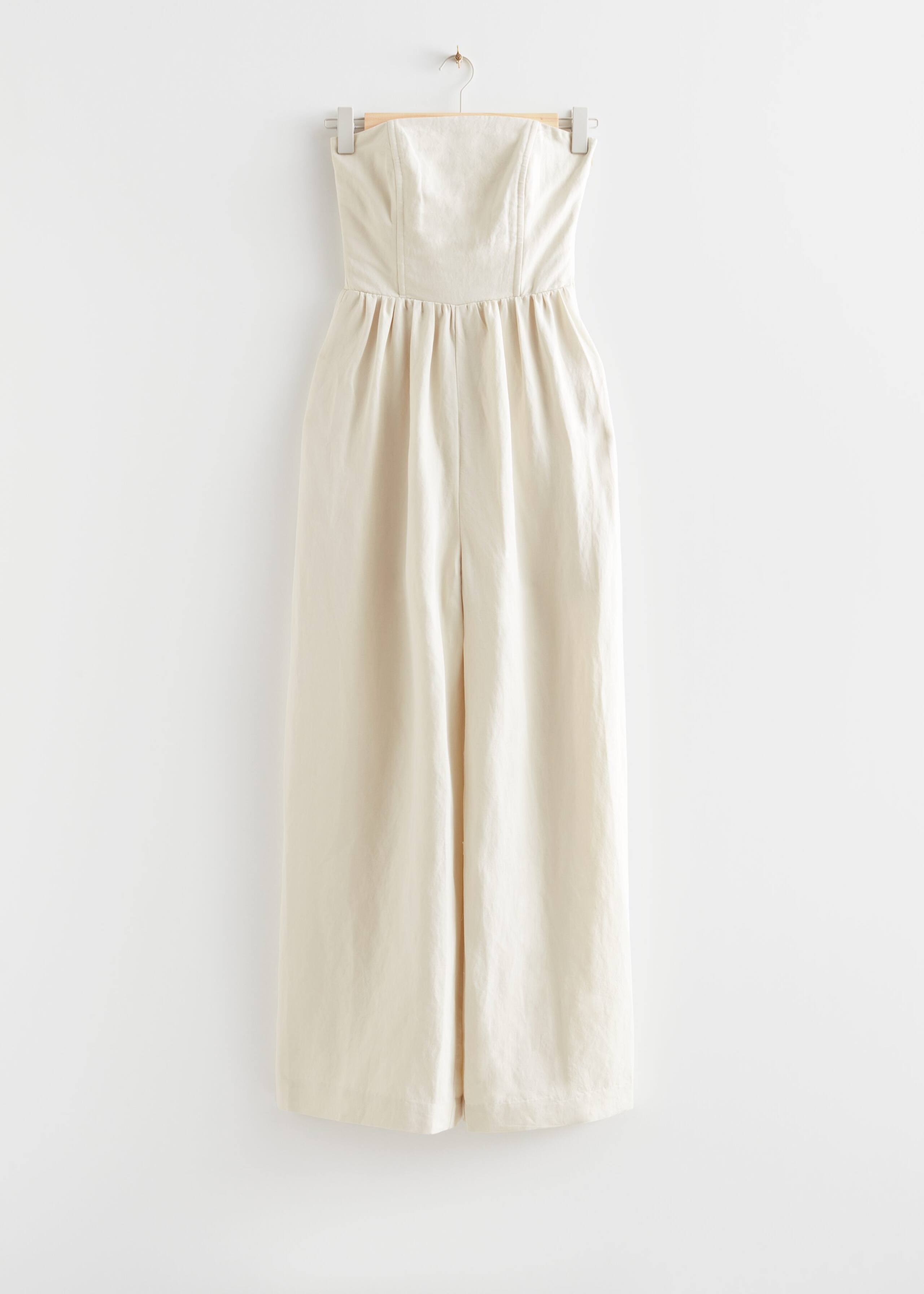VoluminousBandeauJumpsuit - White - Natura morta