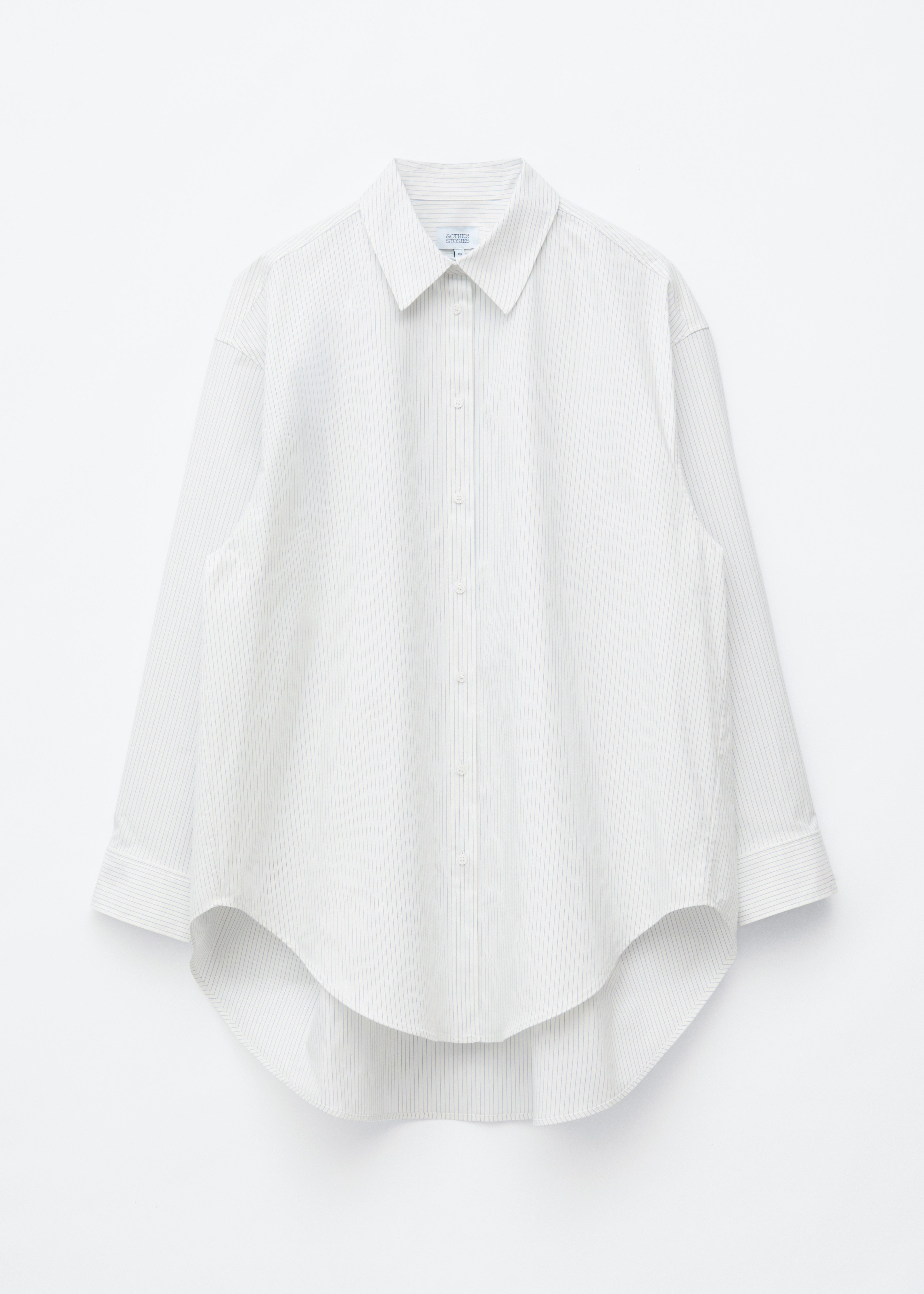 Camisa de corte holgado con bajo redondeado - Blanco
