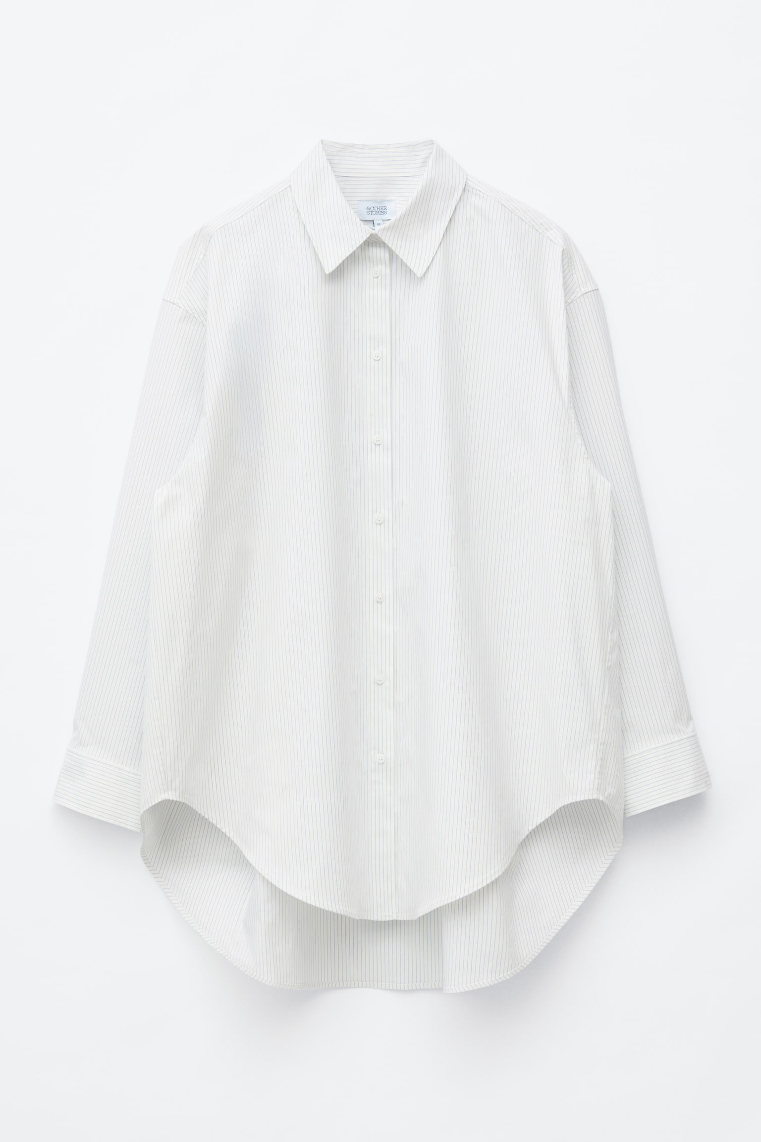 Chemise oversize à ourlet arrondi - Blanc - 1