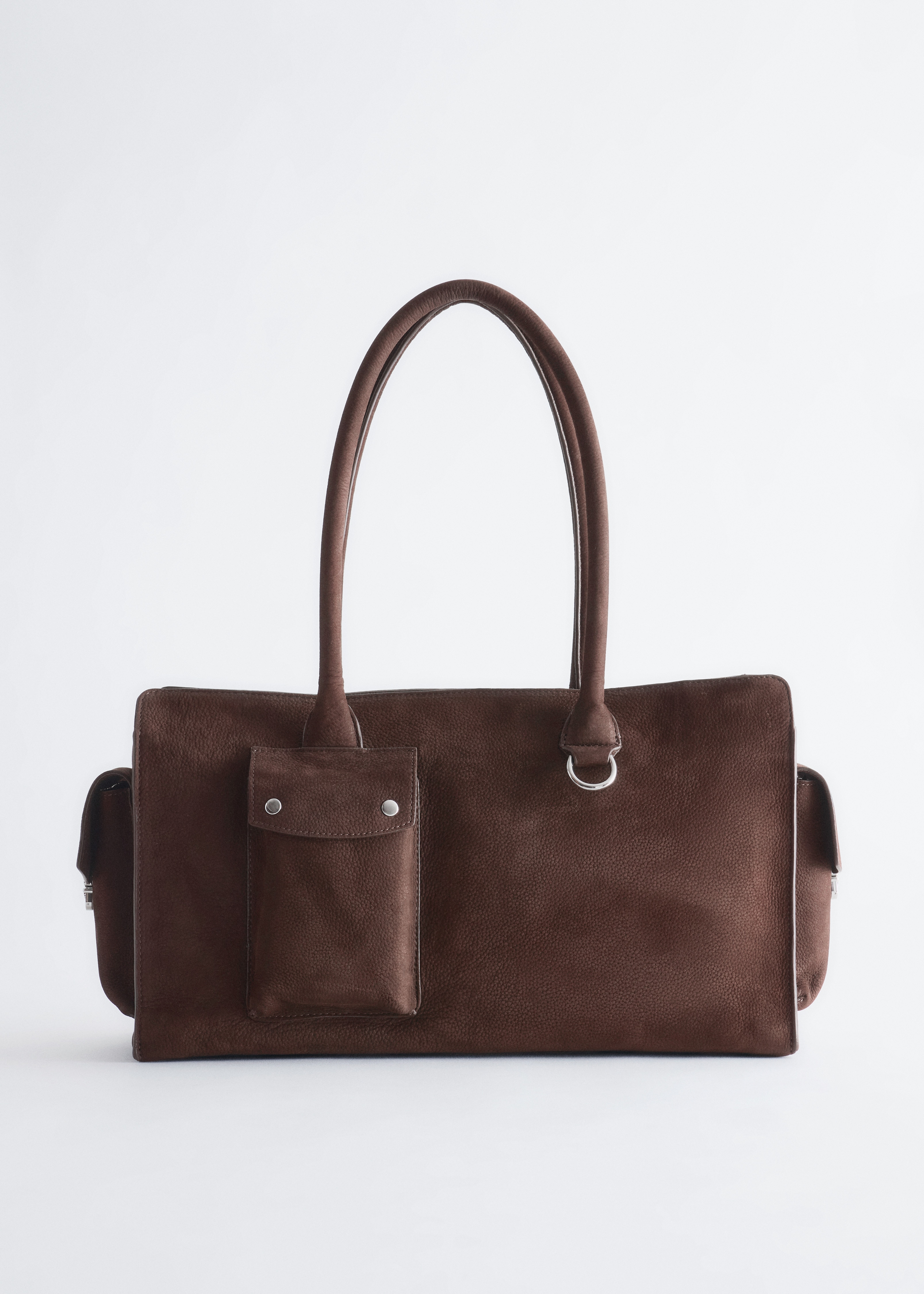 Curved Leather Shoulder Bag