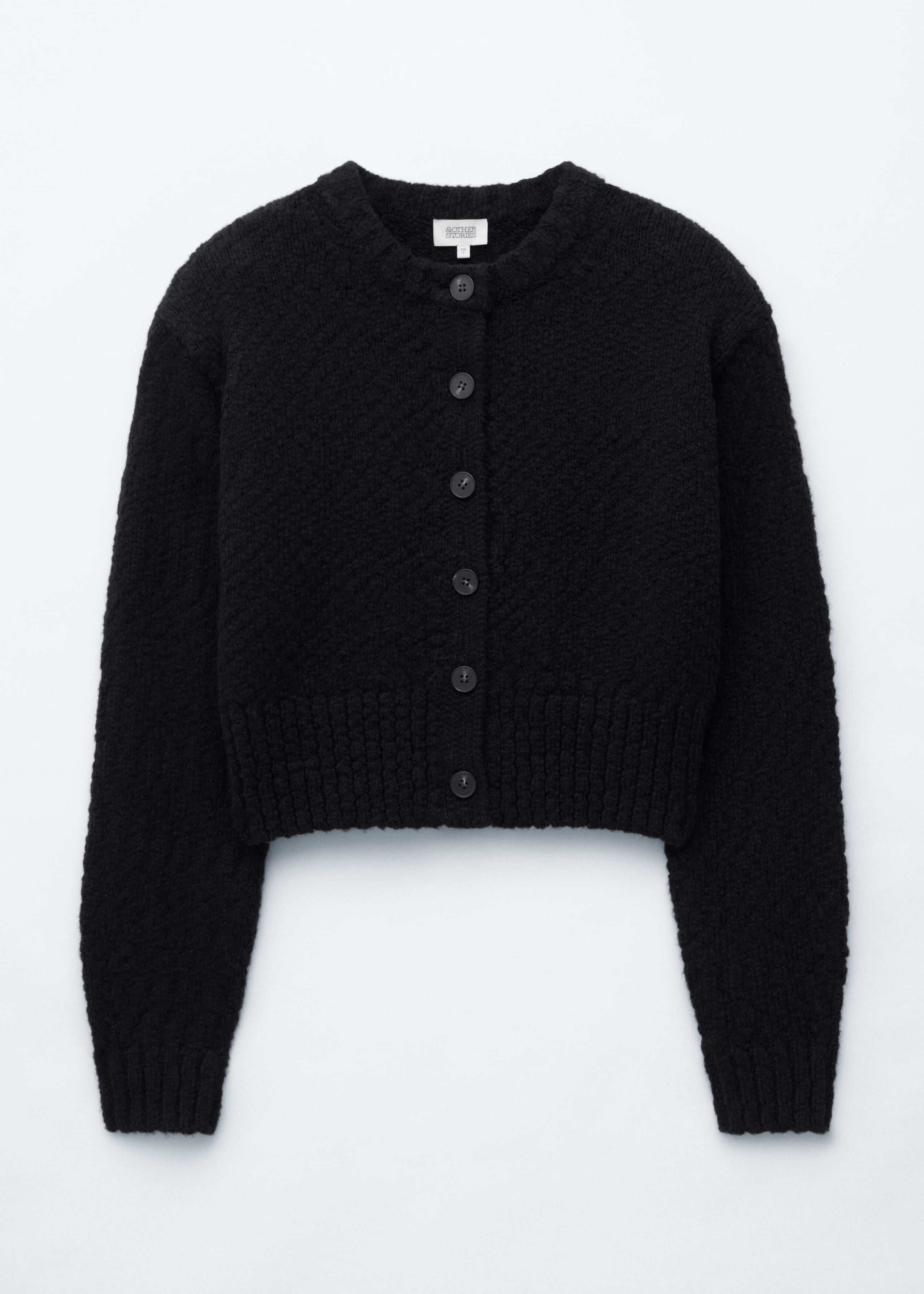 Wool-Cotton Cardigan - Black - Still Life