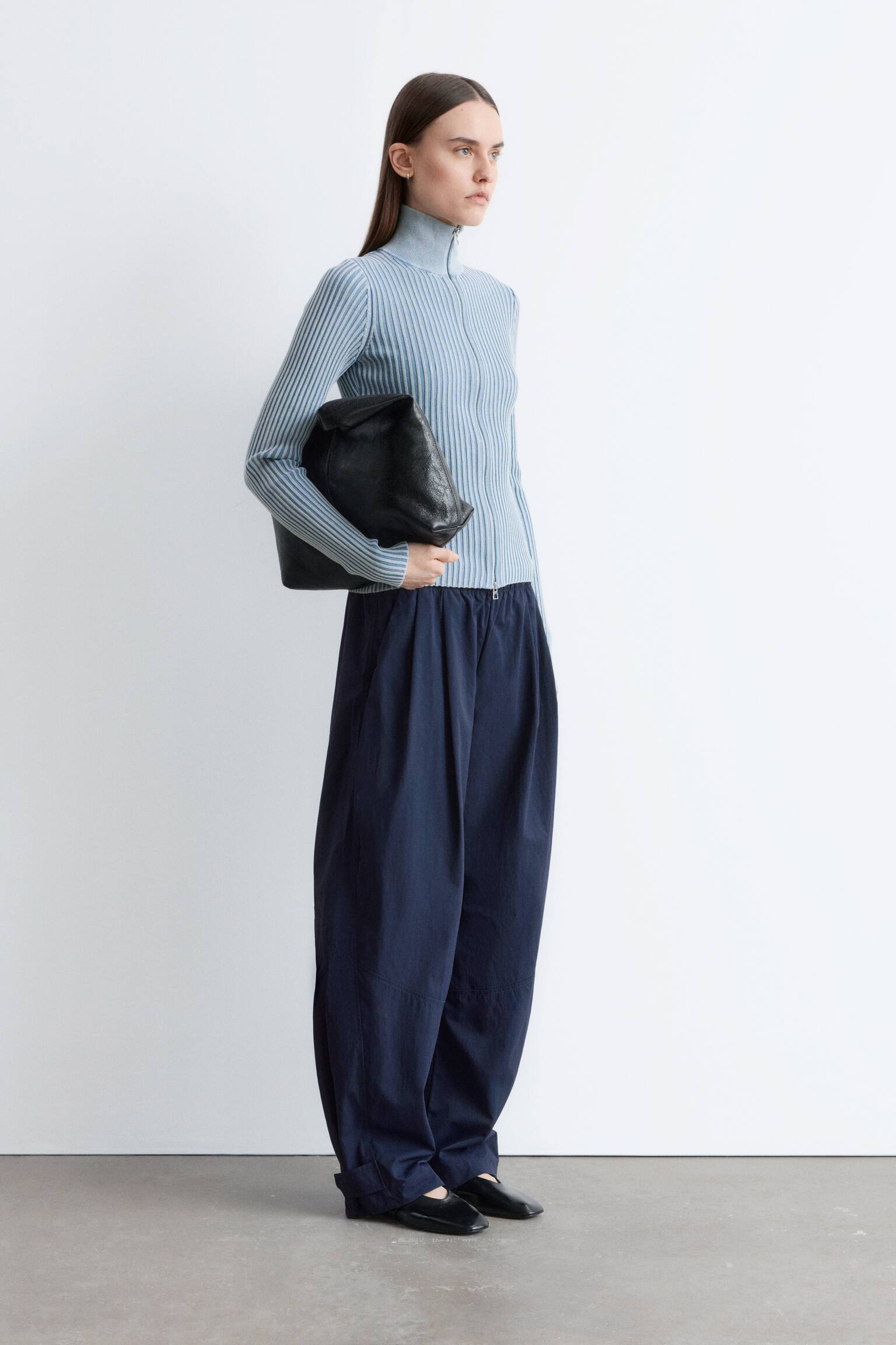 Utility bő szárú nadrág - Sötétkék - 5