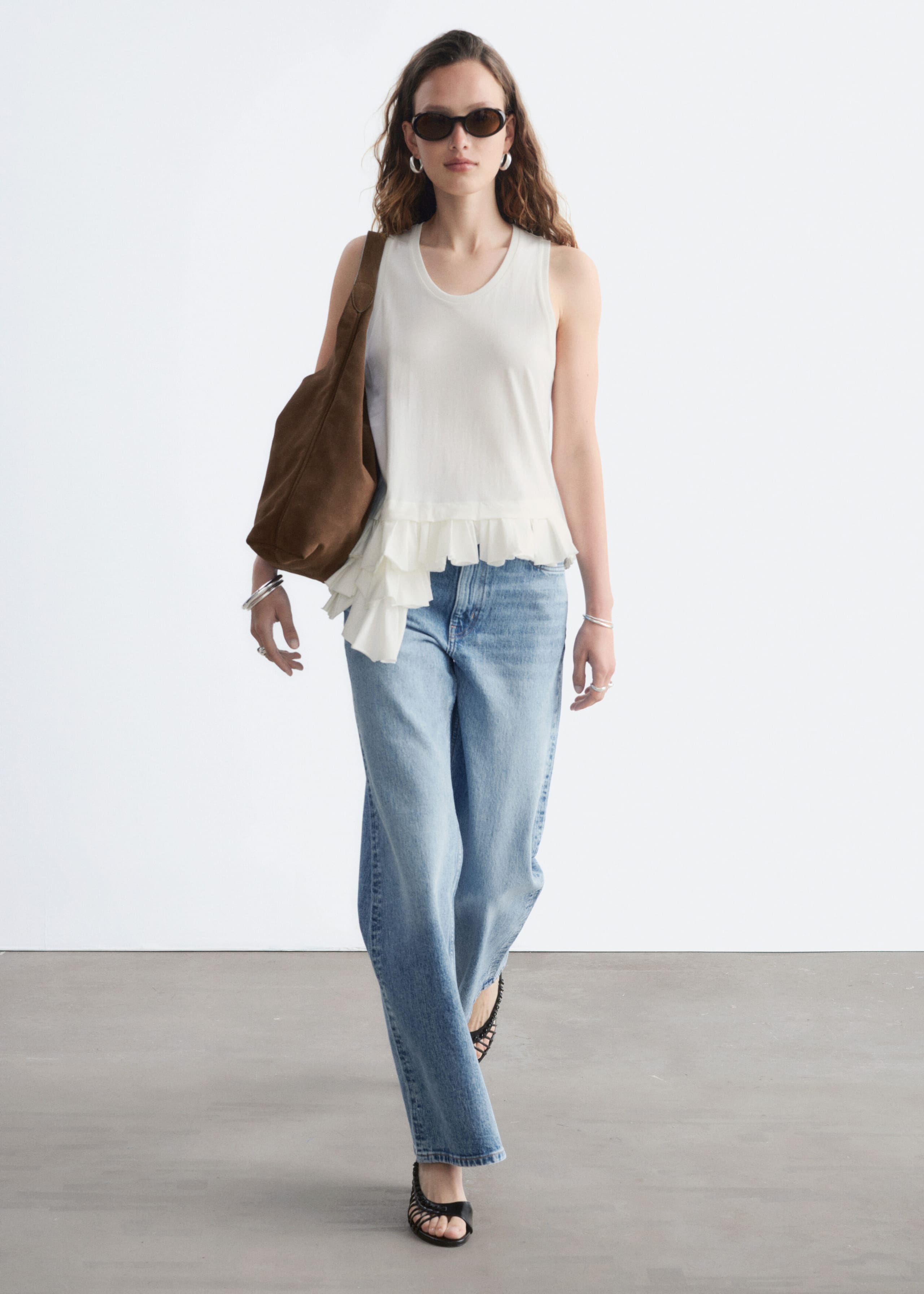 Débardeur à plis creux - Blanc - Lookbook