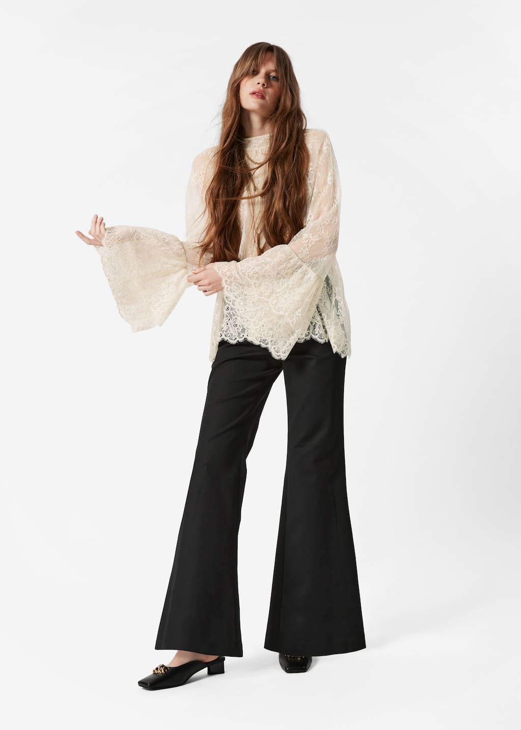 Image of Pantaloni slim a gamba svasata