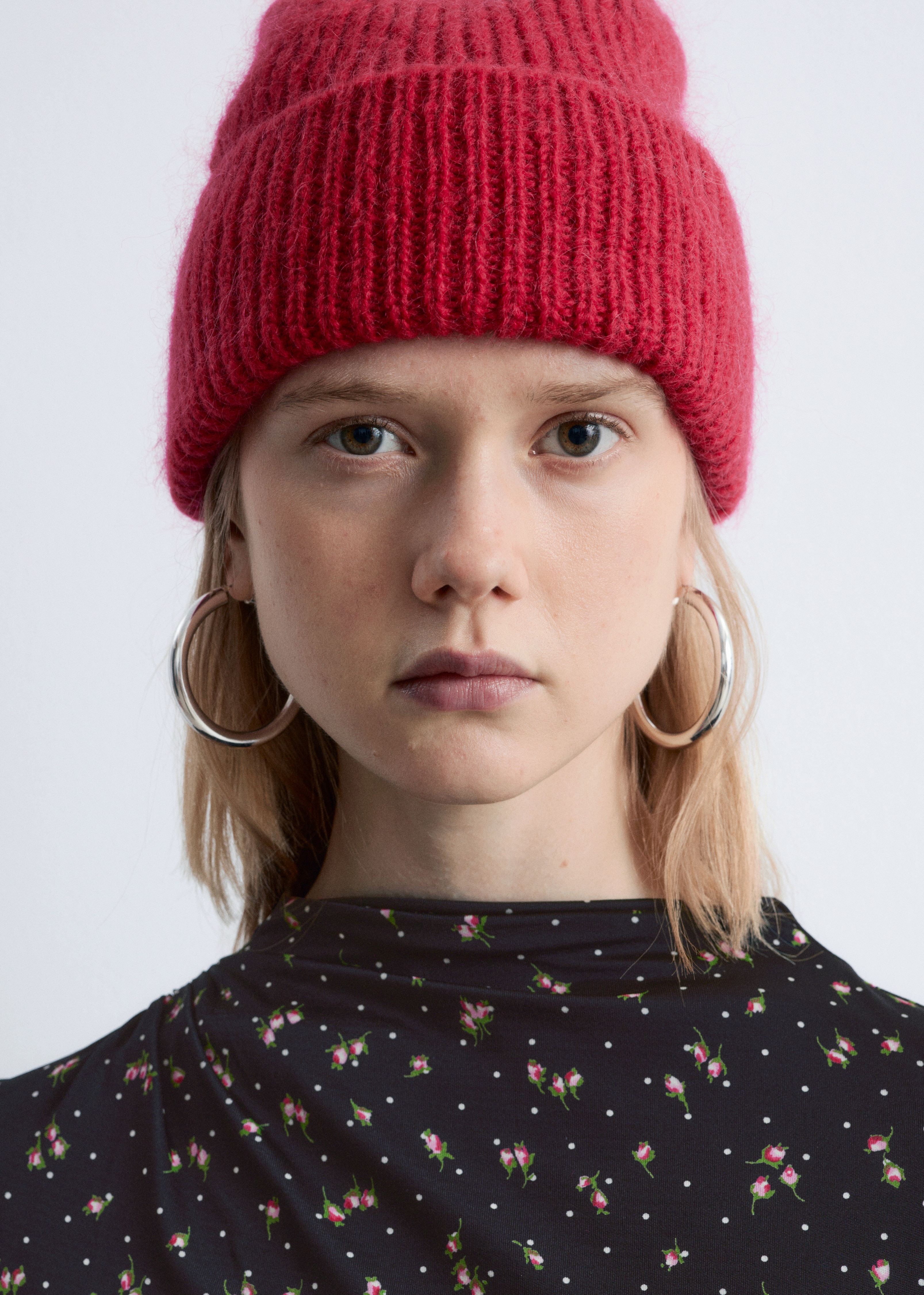 Czapka z mieszanki z wełną - Czerwony/Szary melanż/Mahoniowy/Przydymiony niebieski/Różowy/Czarny/Cytrynowy