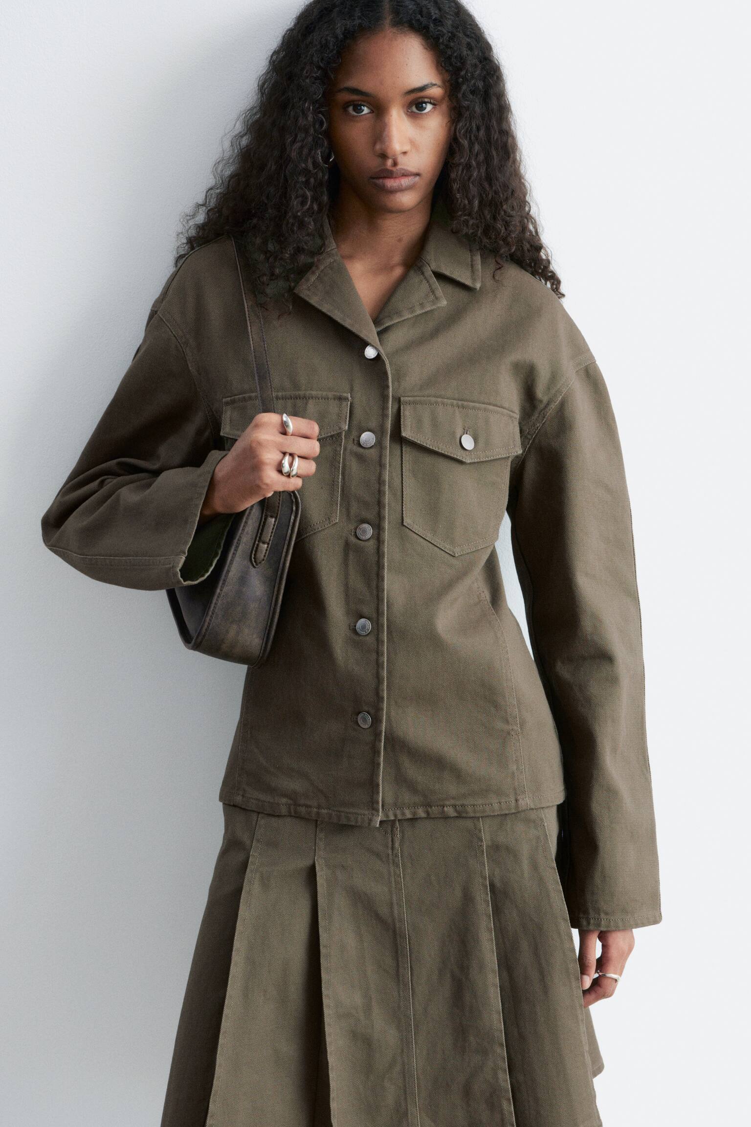 Pleated Cotton Midi Skirt - 7