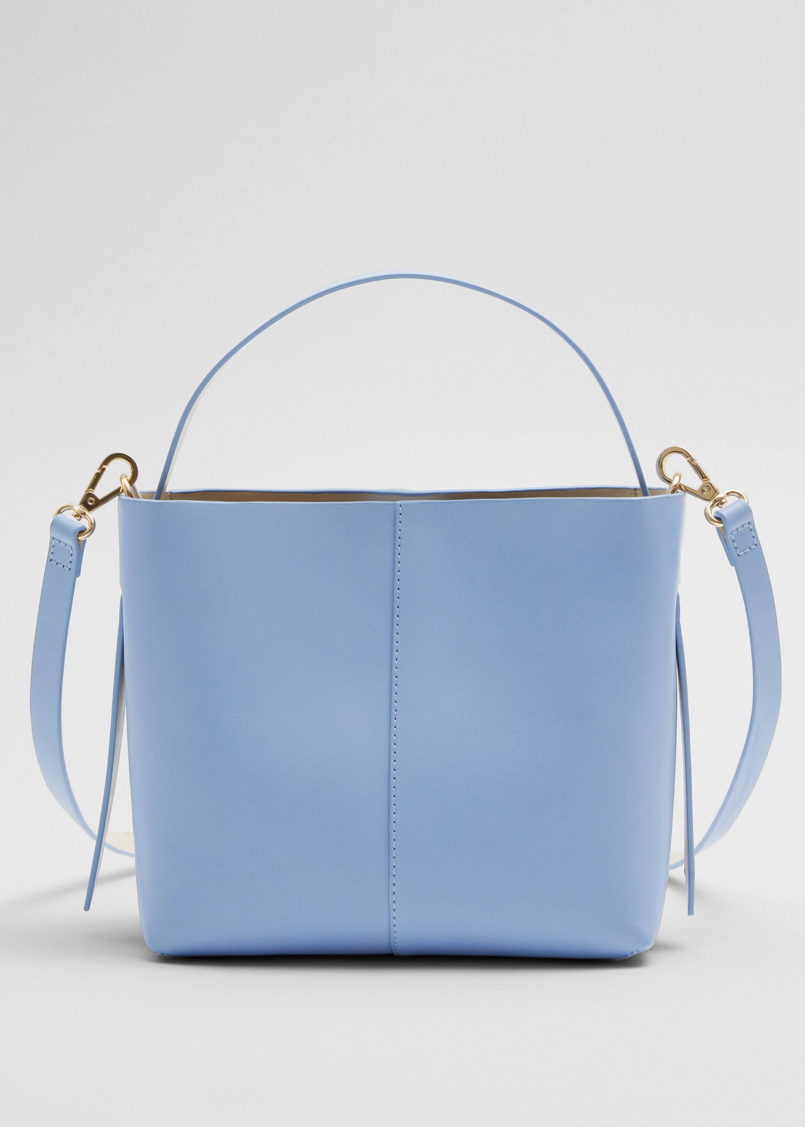 DoubleStrapLeatherBucketBag - Pastel blue - Natura morta