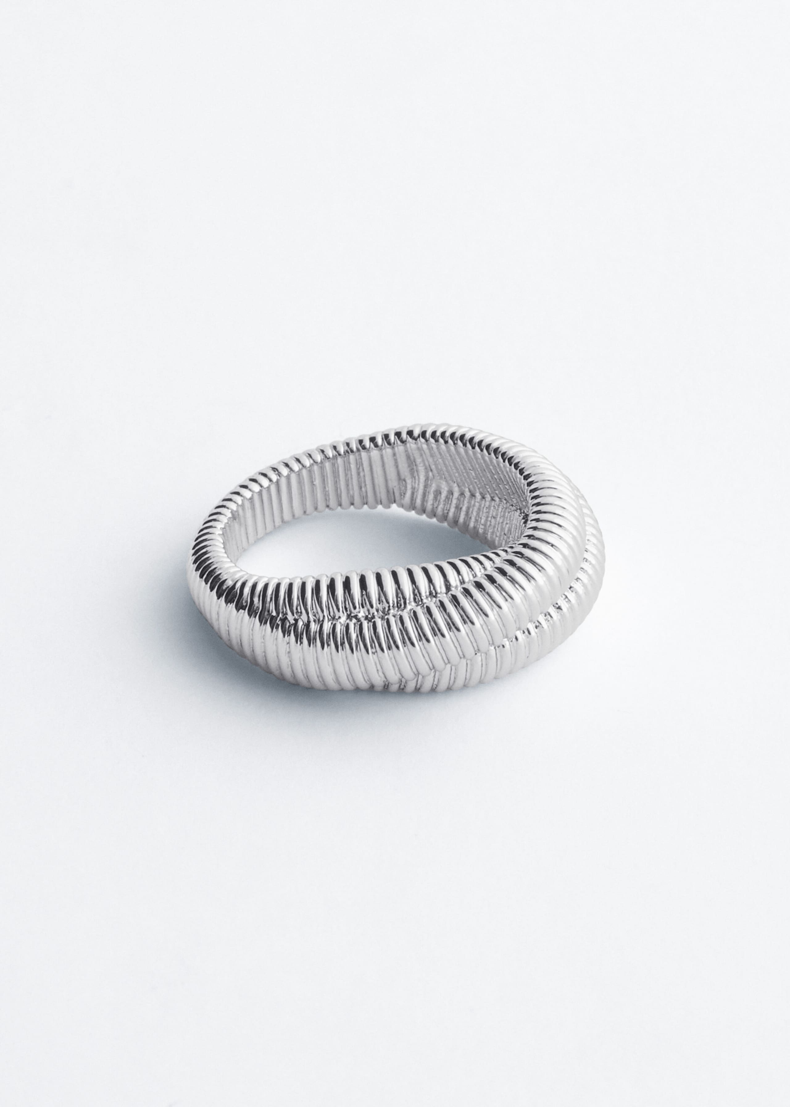 Plated Brass Twist Ring - Silver - Still Life