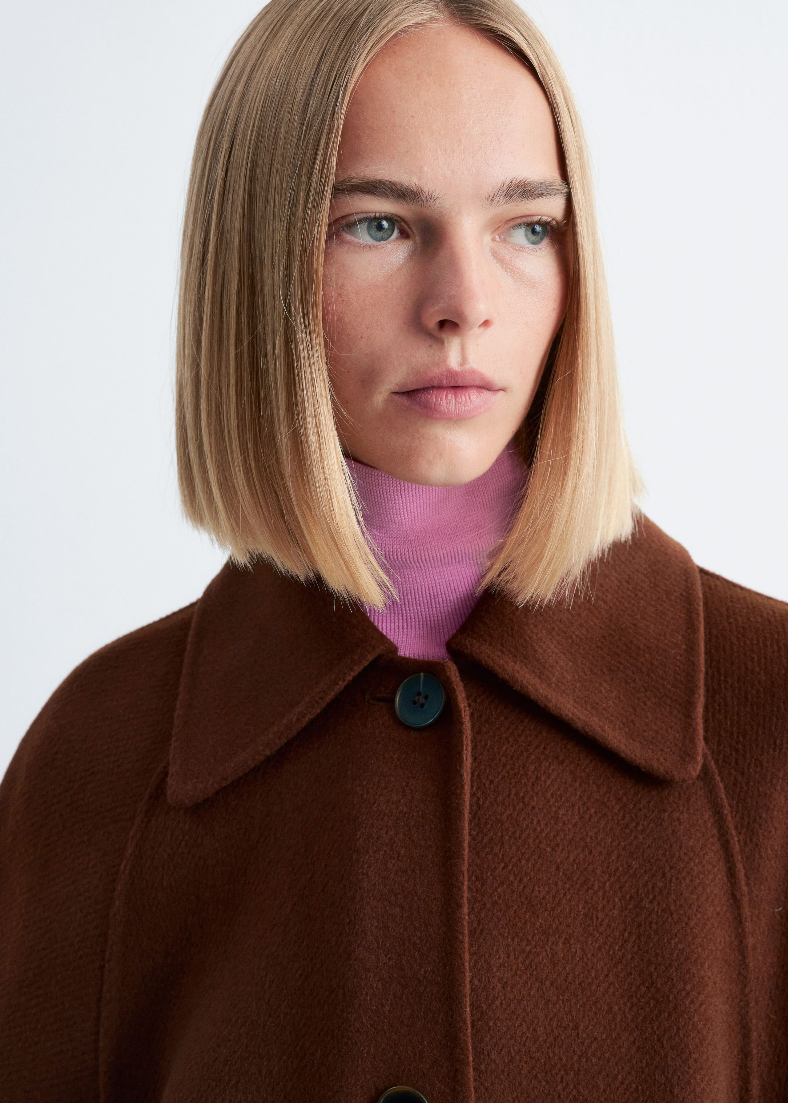Image of Tie-Belt Wool Car Coat