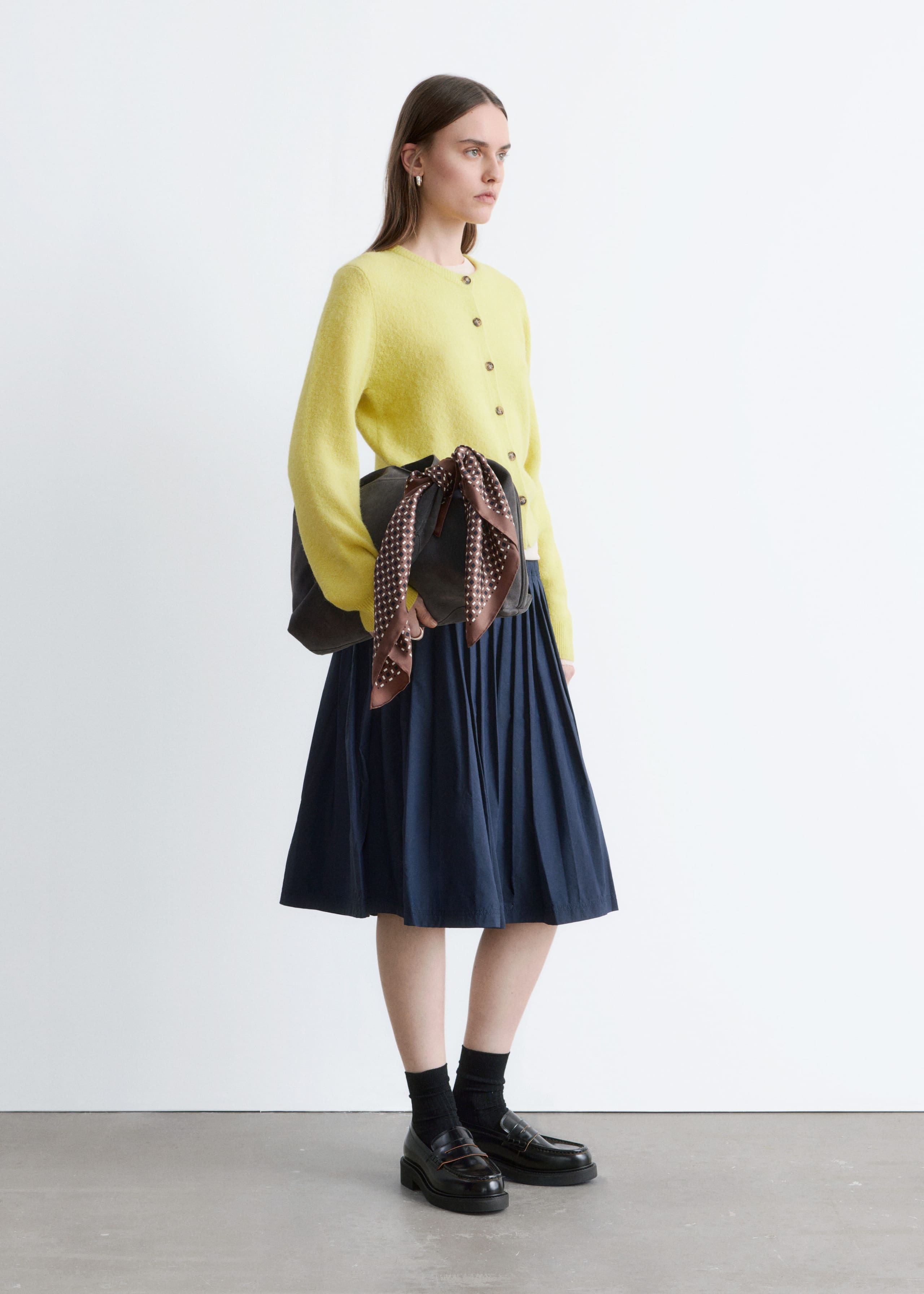 Image of Pleated Midi Skirt