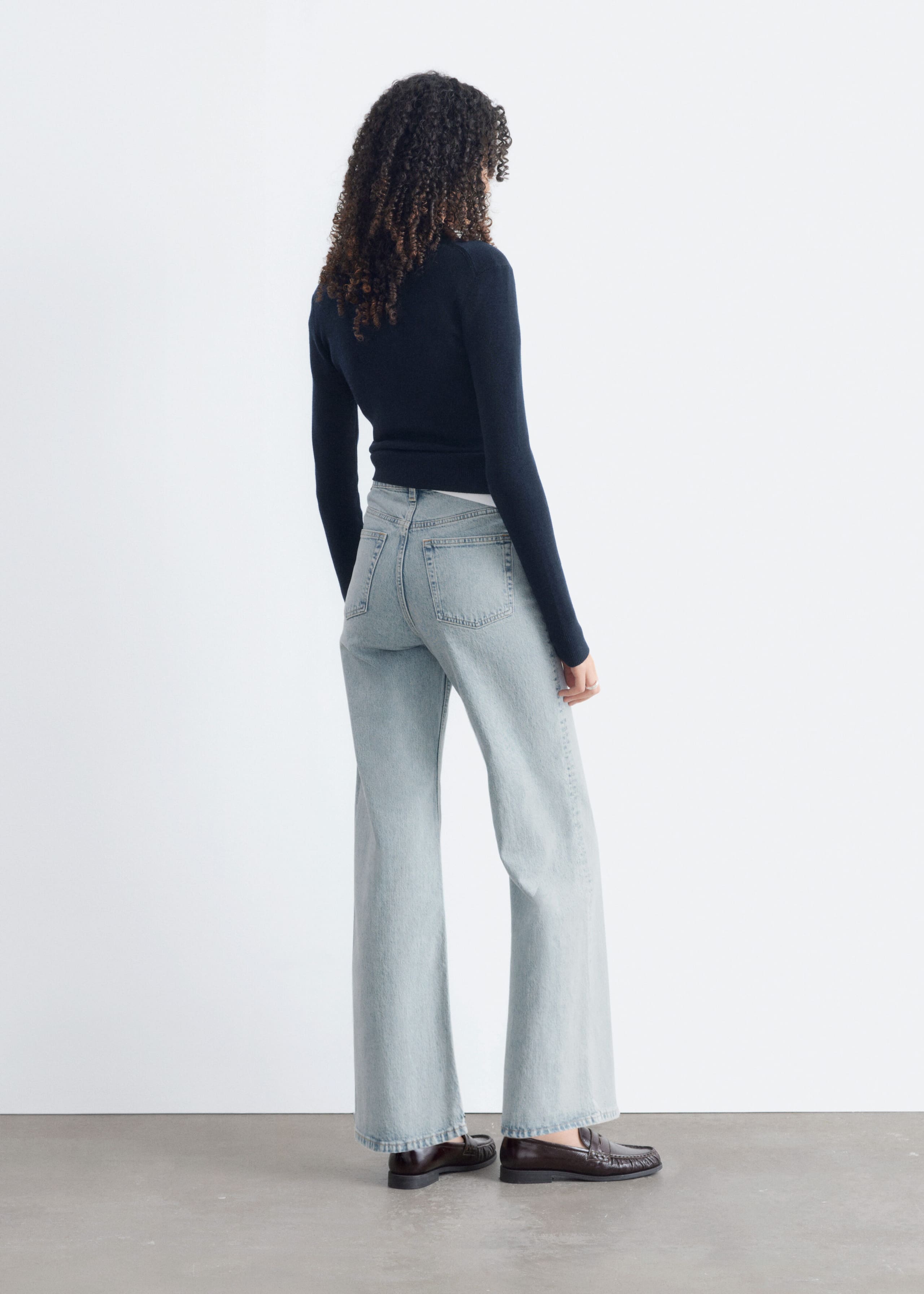 Rib-Knit Merino Wool Polo Top - Grey Melange - Lookbook