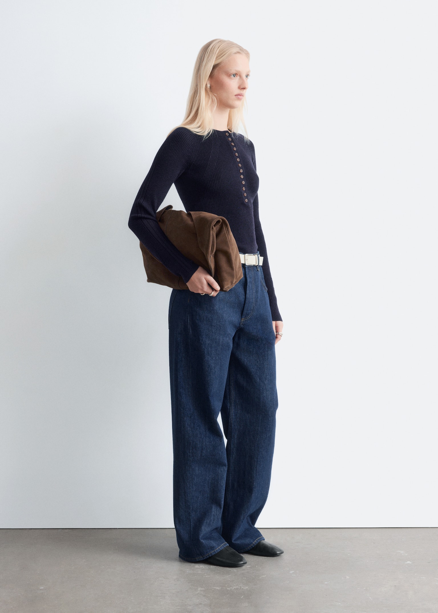 Villatoppi puolinapituksella - Laivastonsininen/Kerma - 5