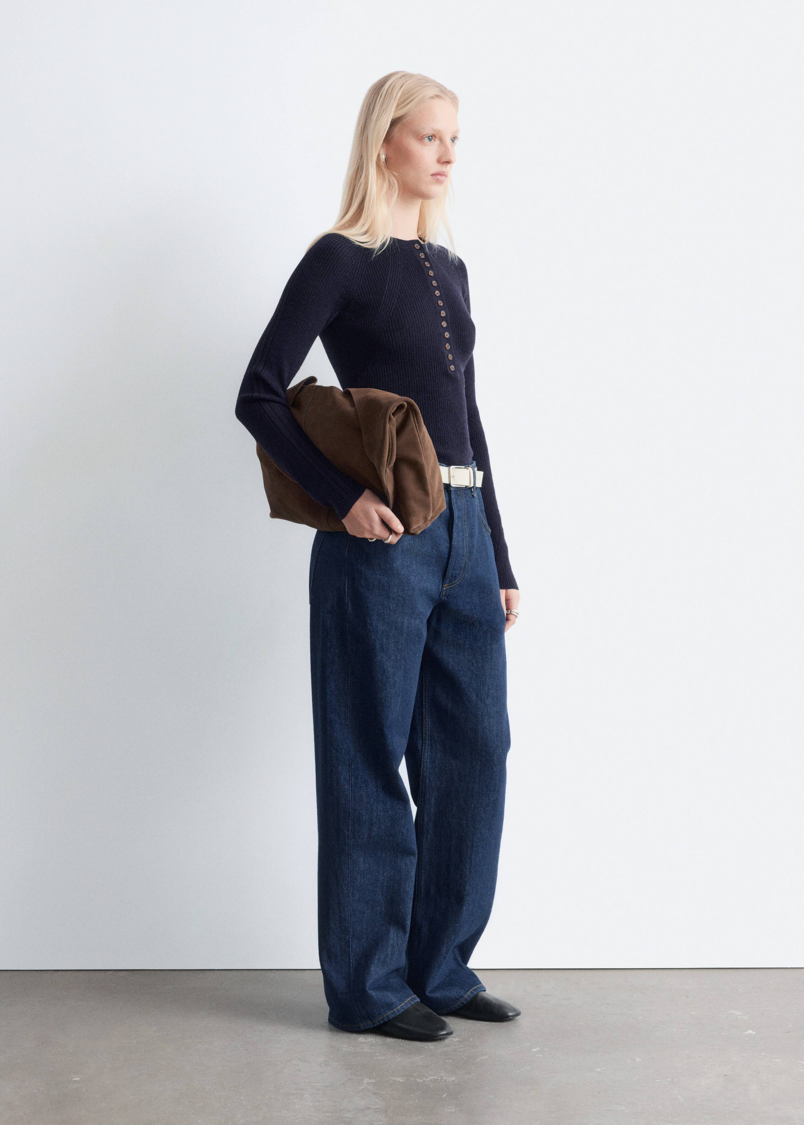 Image of Half-Placket Wool Top