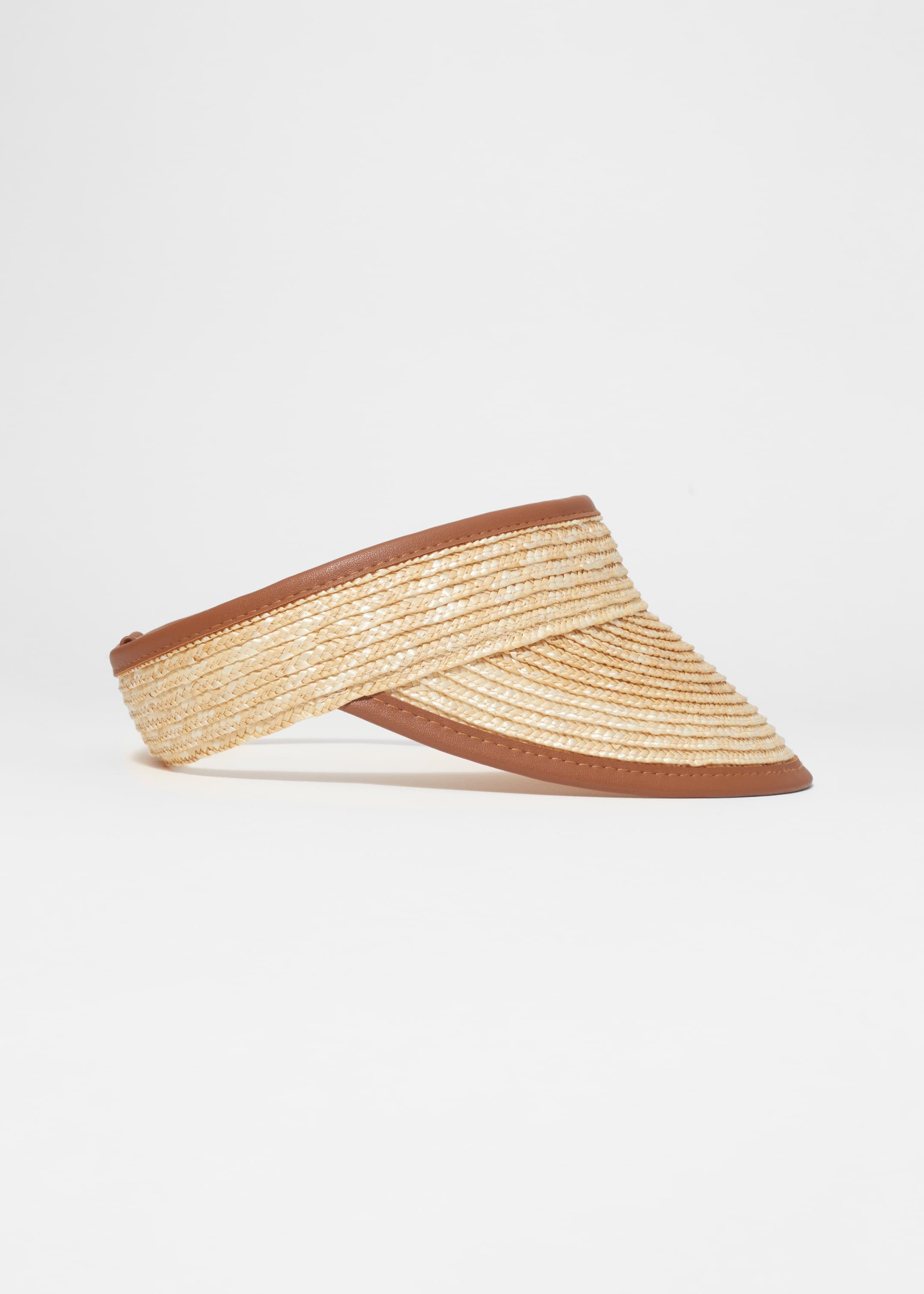 Grösseres Bild ansehen: Sonnenvisier aus Stroh mit kontrastierendem Besatz - Hellbeige - DAMEN | H&M CH 3