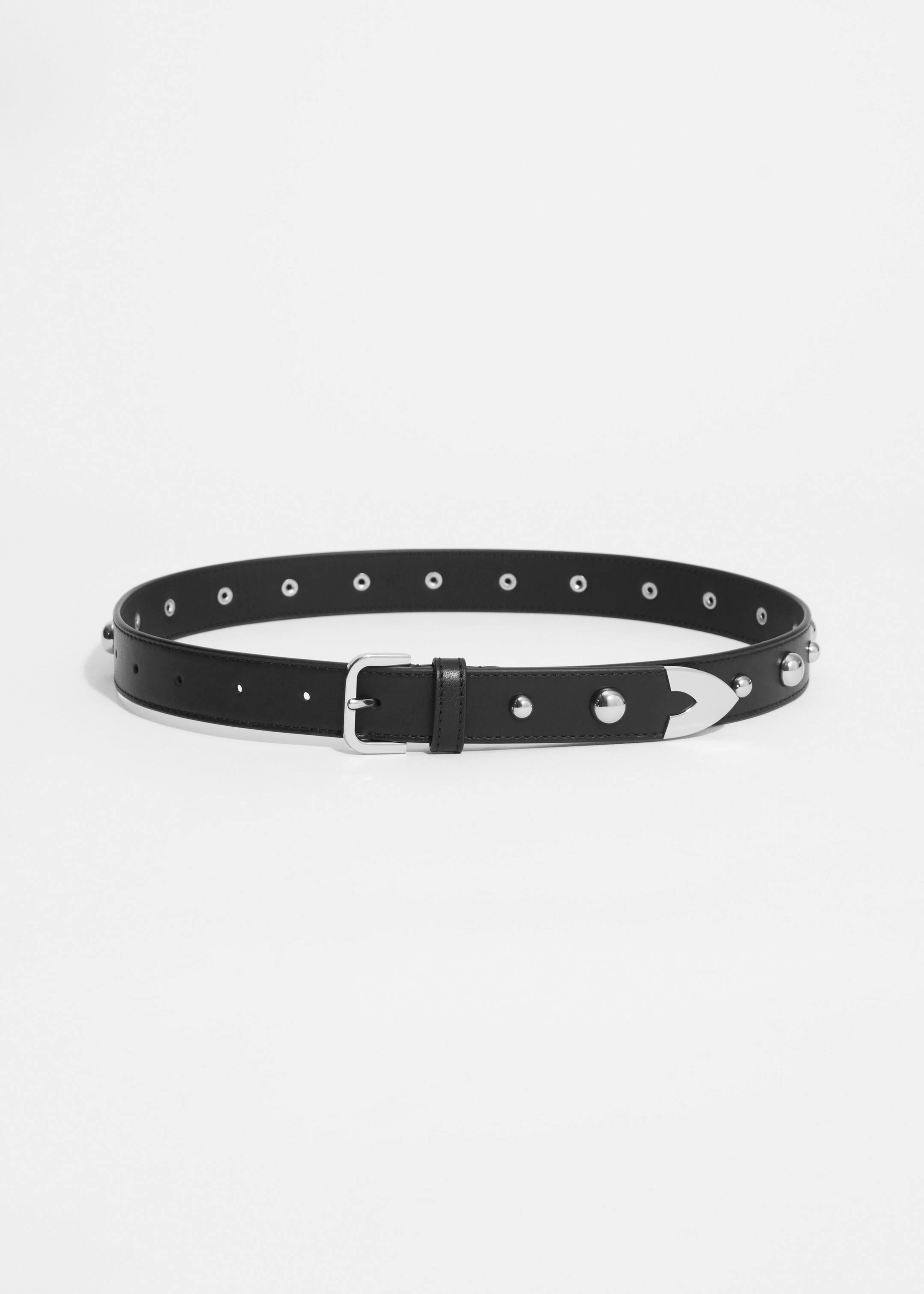 View larger image: Studded Leather Belt - Black - Ladies | H&M GB 1