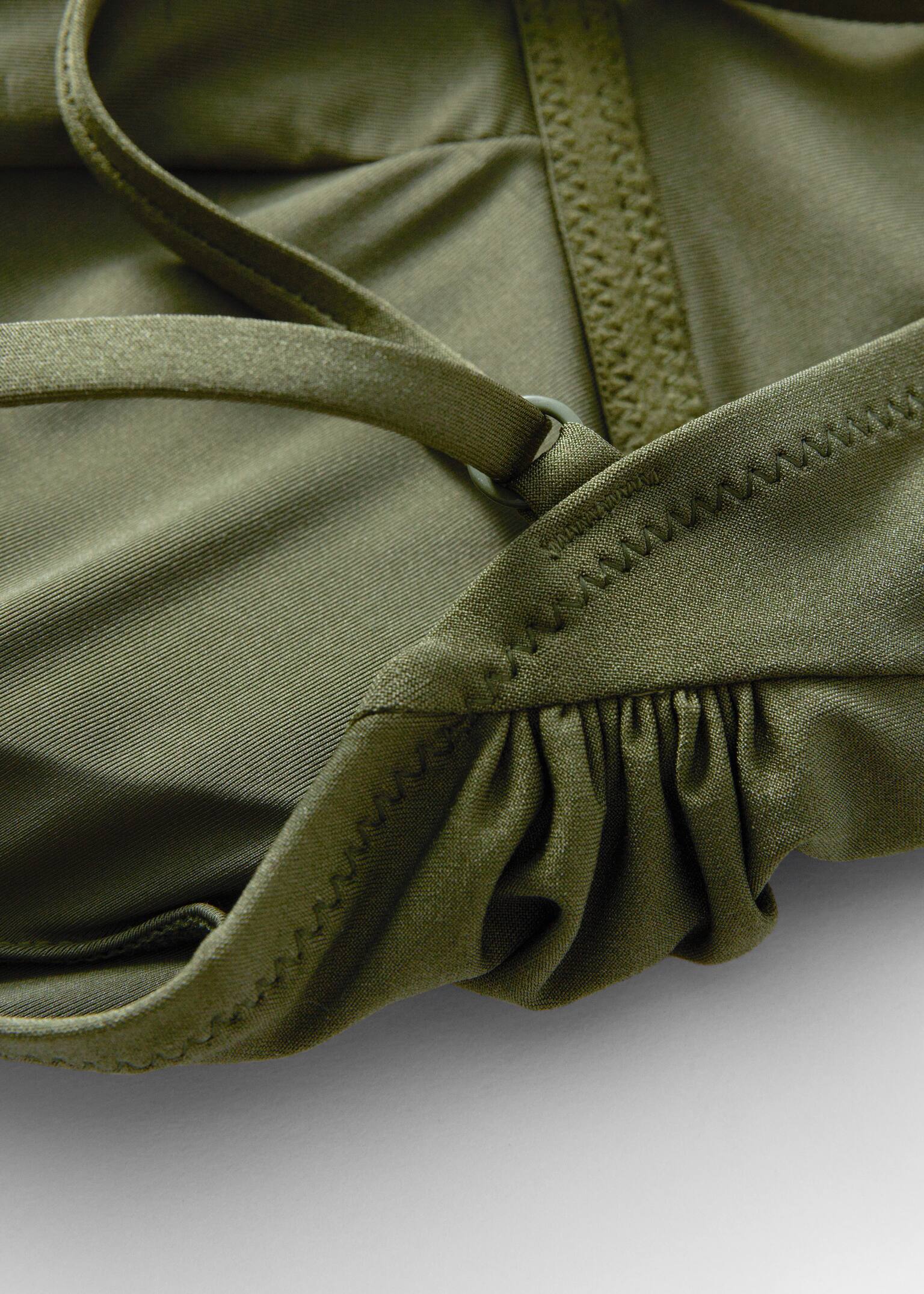 V-Cut Swimsuit - Khaki Green - 2