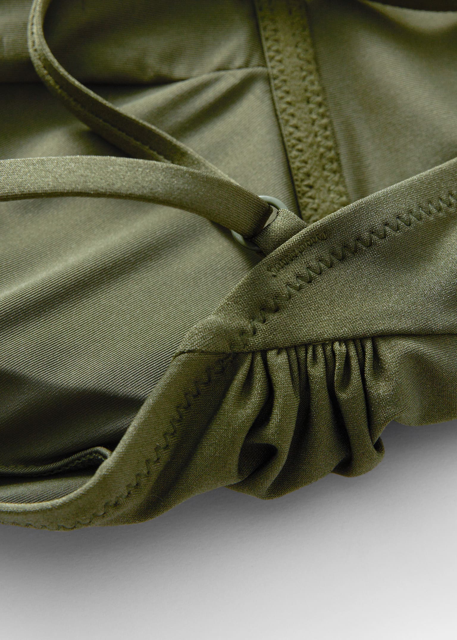V-Cut Swimsuit - Khaki Green - 2
