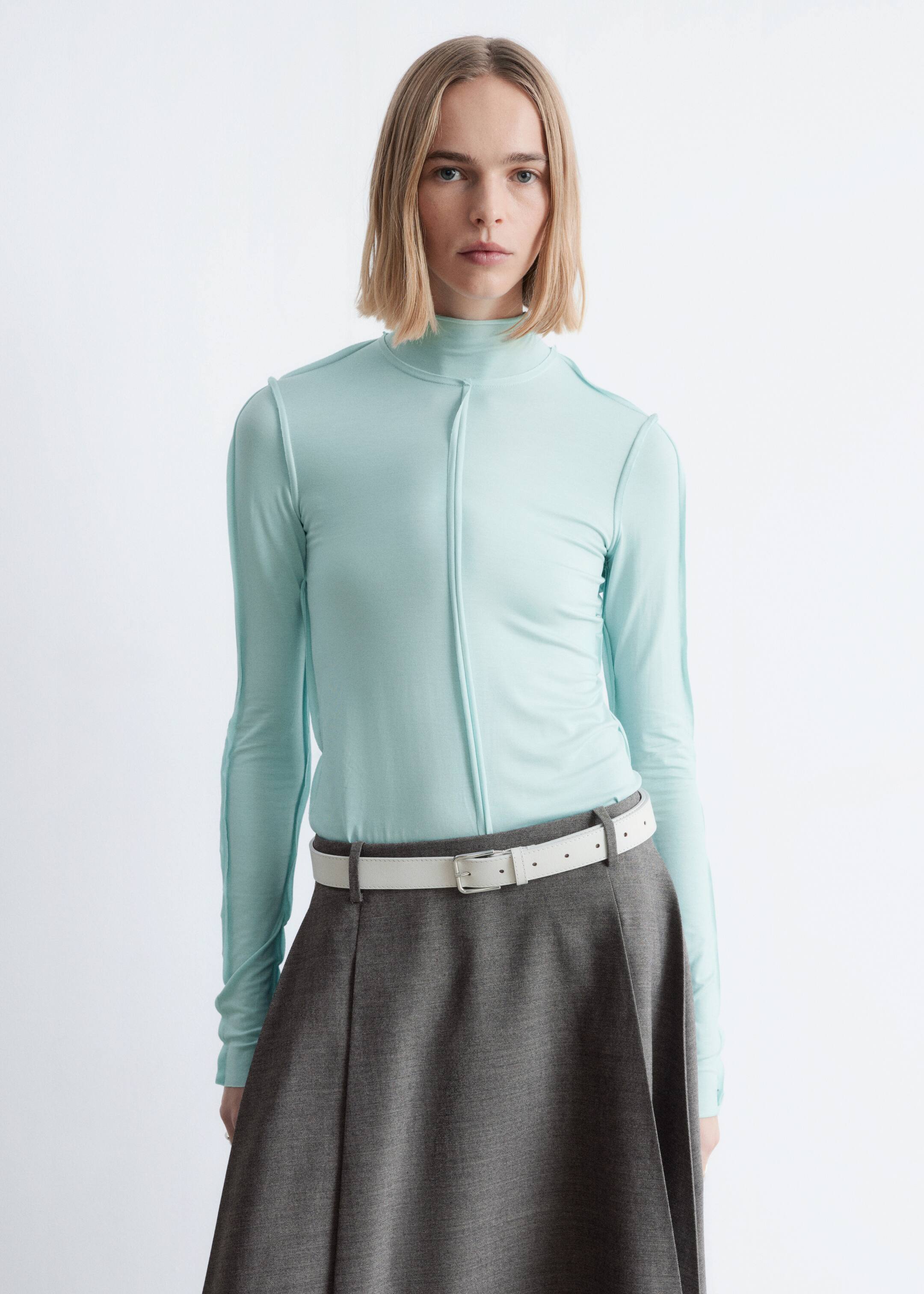 Größeres Bild anzeigen: Langärmliges Rollkragen-Oberteil - Türkis - Ladies | H&M AT 1