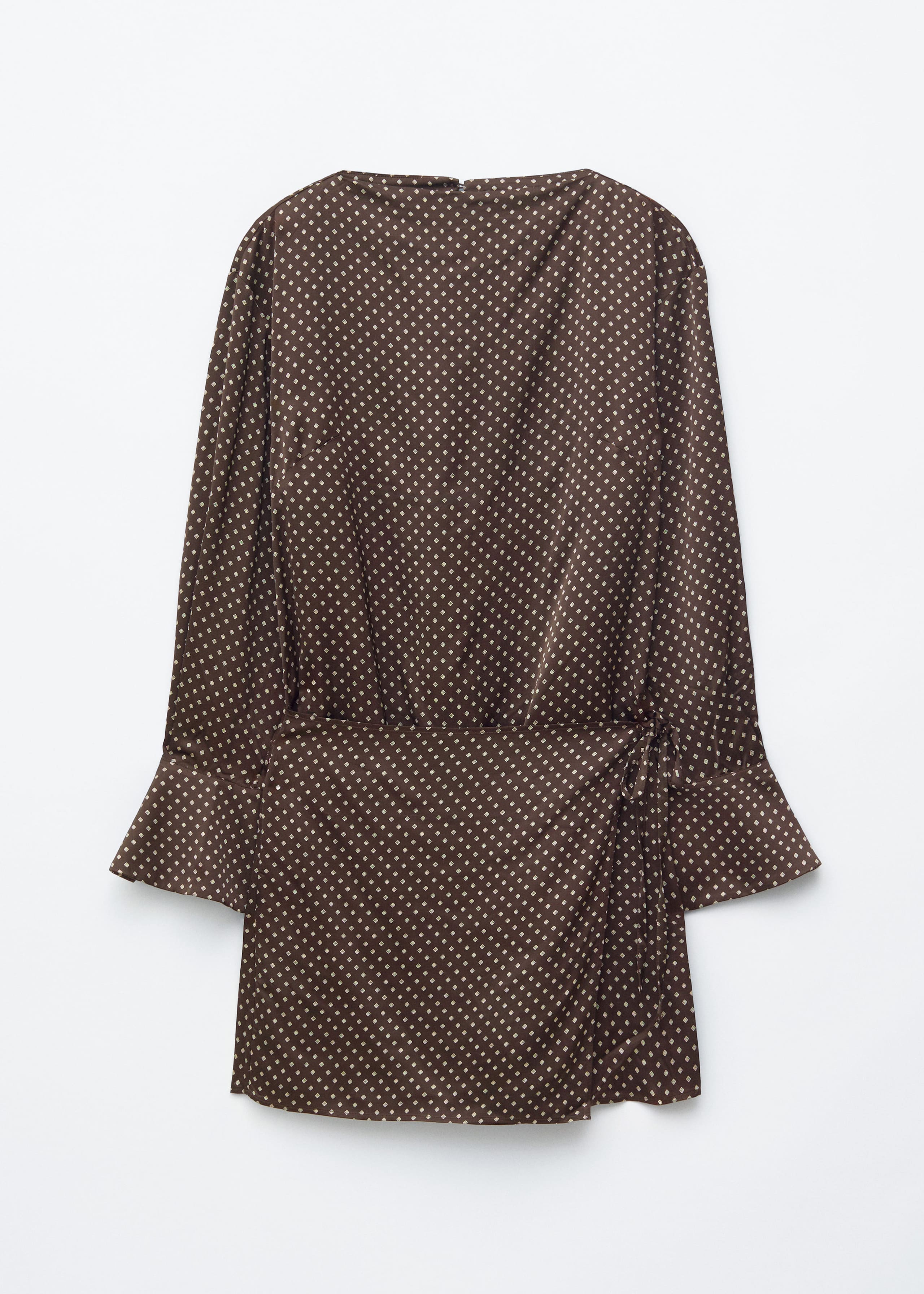 Satin Tie-Closure Mini Dress - Green - Still Life