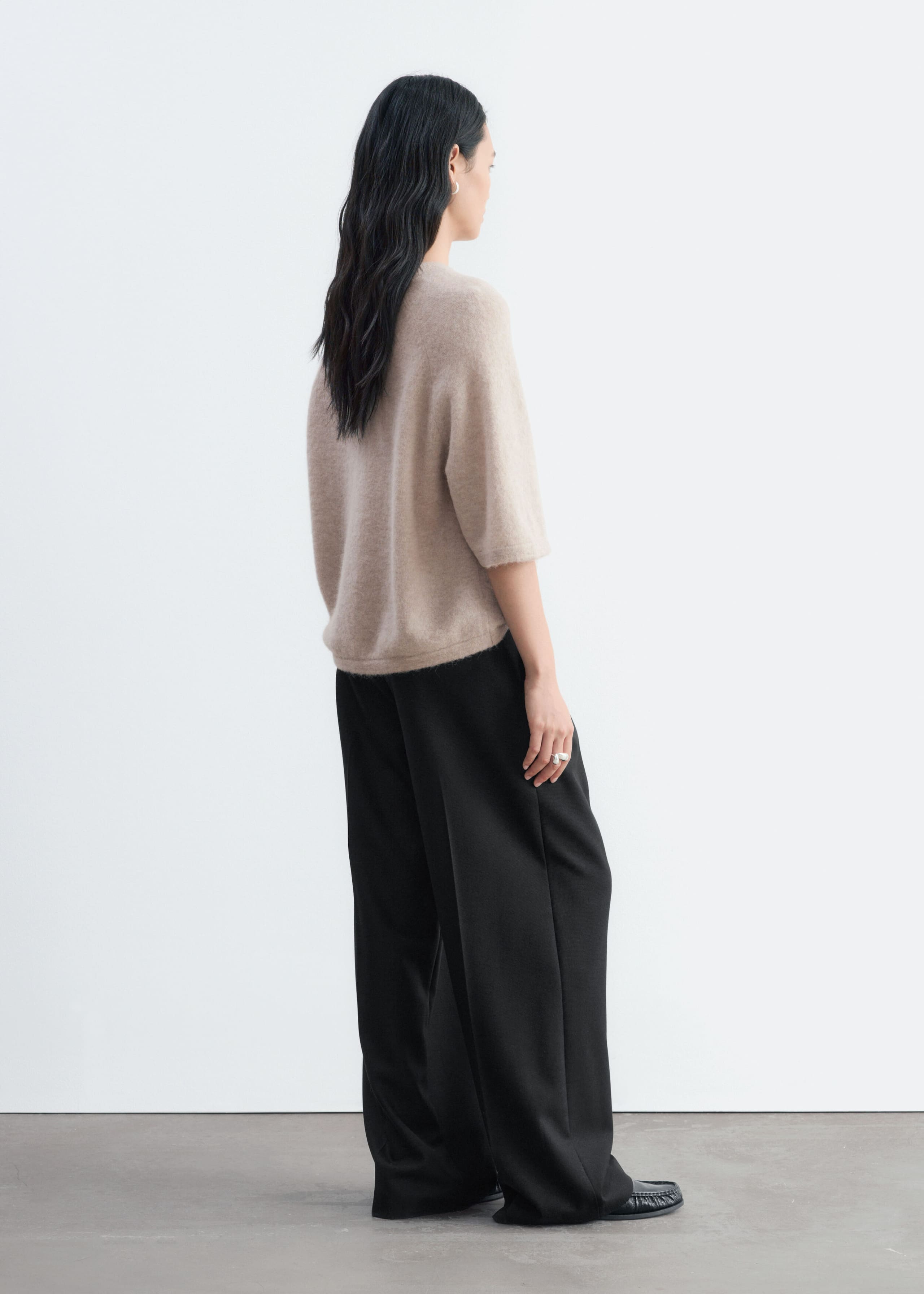 Top de punto en mezcla de alpaca - Avena - Lookbook