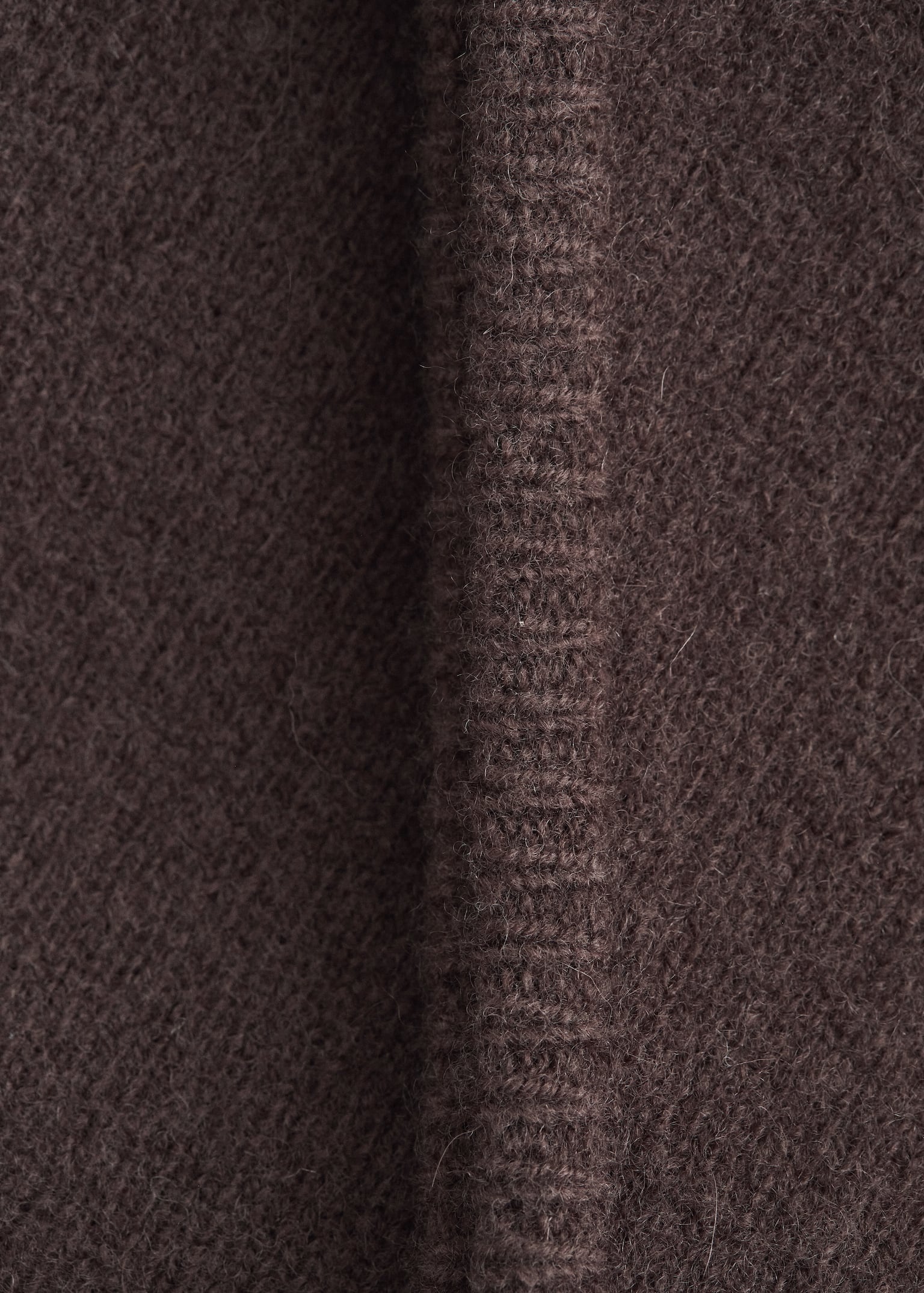 Sciarpa triangolare in lana - Marrone scuro/Grigio mélange/Nero - 2