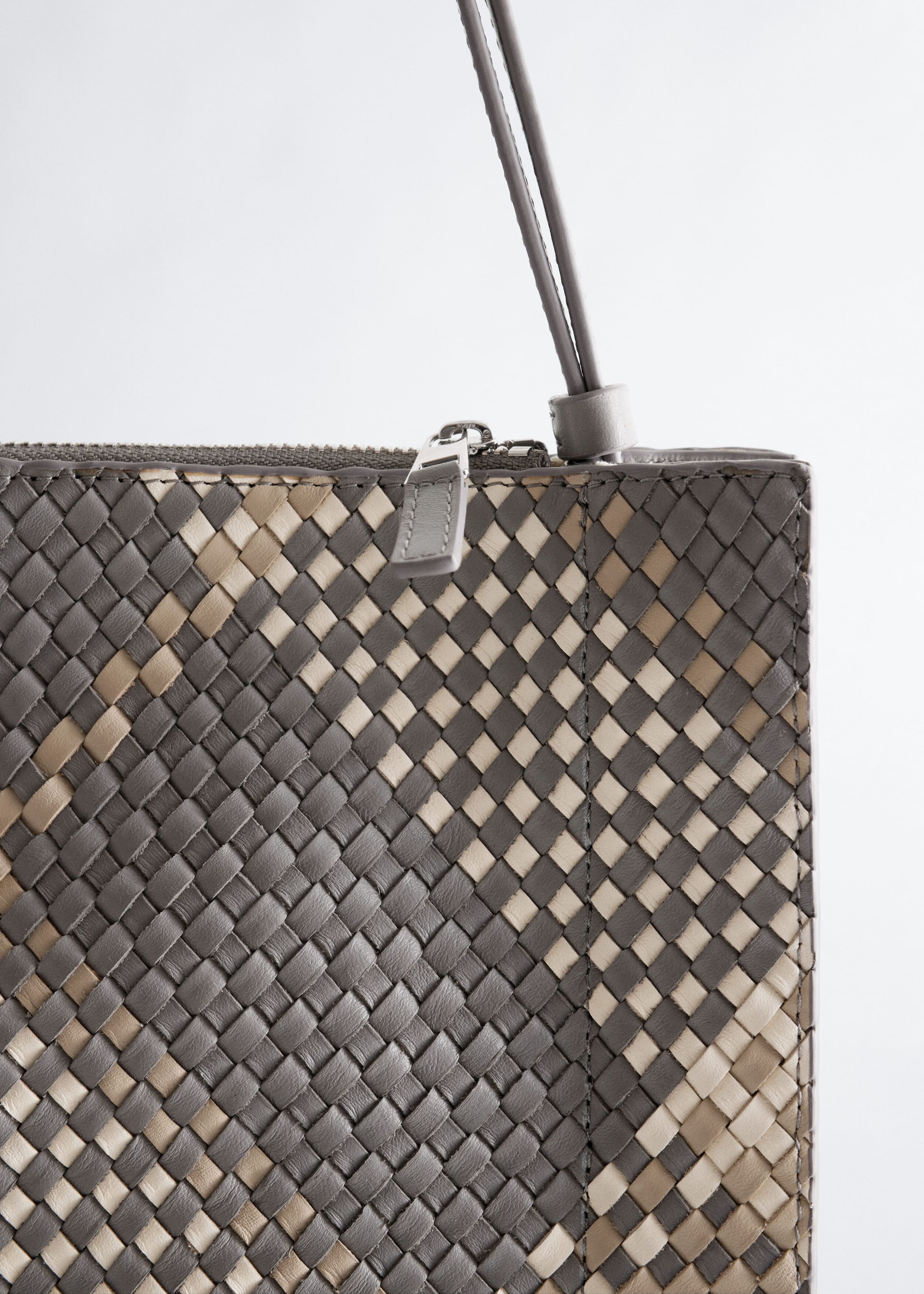 Braided Leather Crossbody Bag - Brown - Still Life