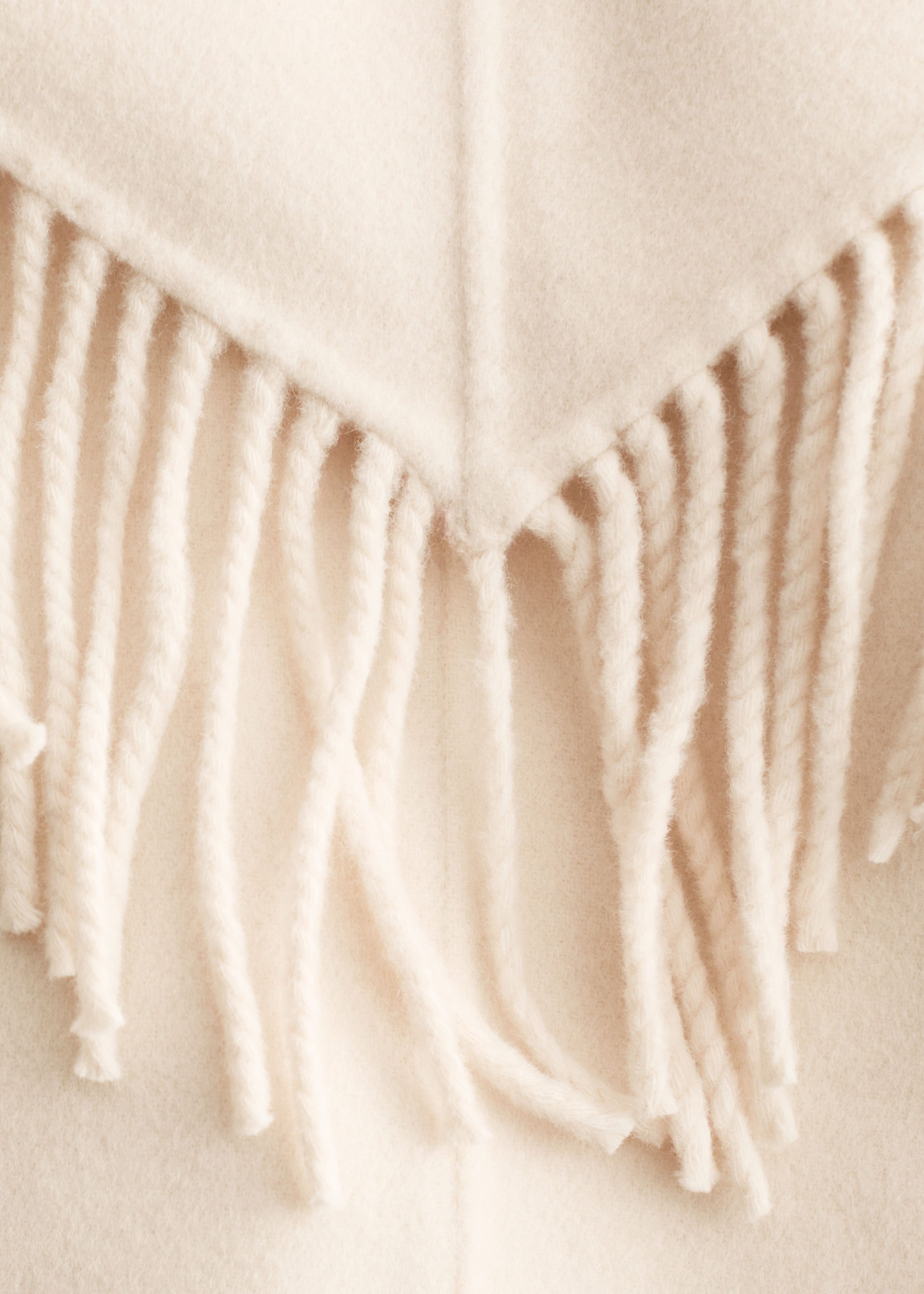 Image of Fringed Shawl Wool Coat