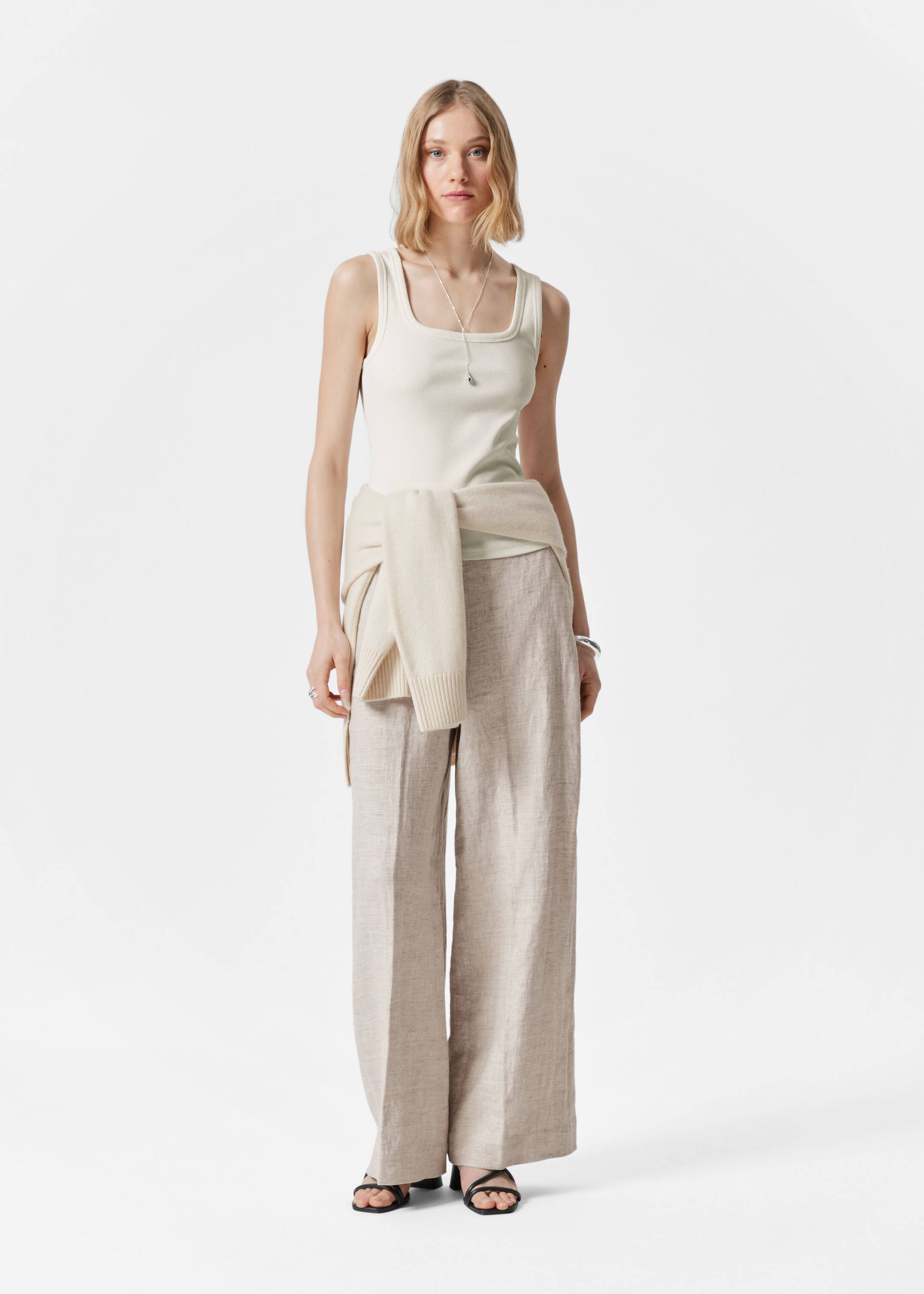 View larger image: Ribbed Tank Top - White - Ladies | H&M GB 3